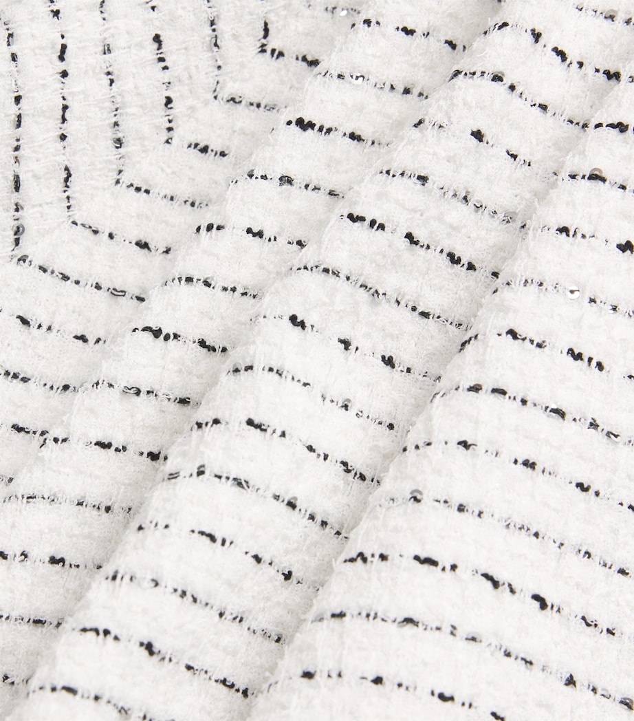 Tweed Embellished Mini Skirt 0822 WHITE-BLACK Image 5