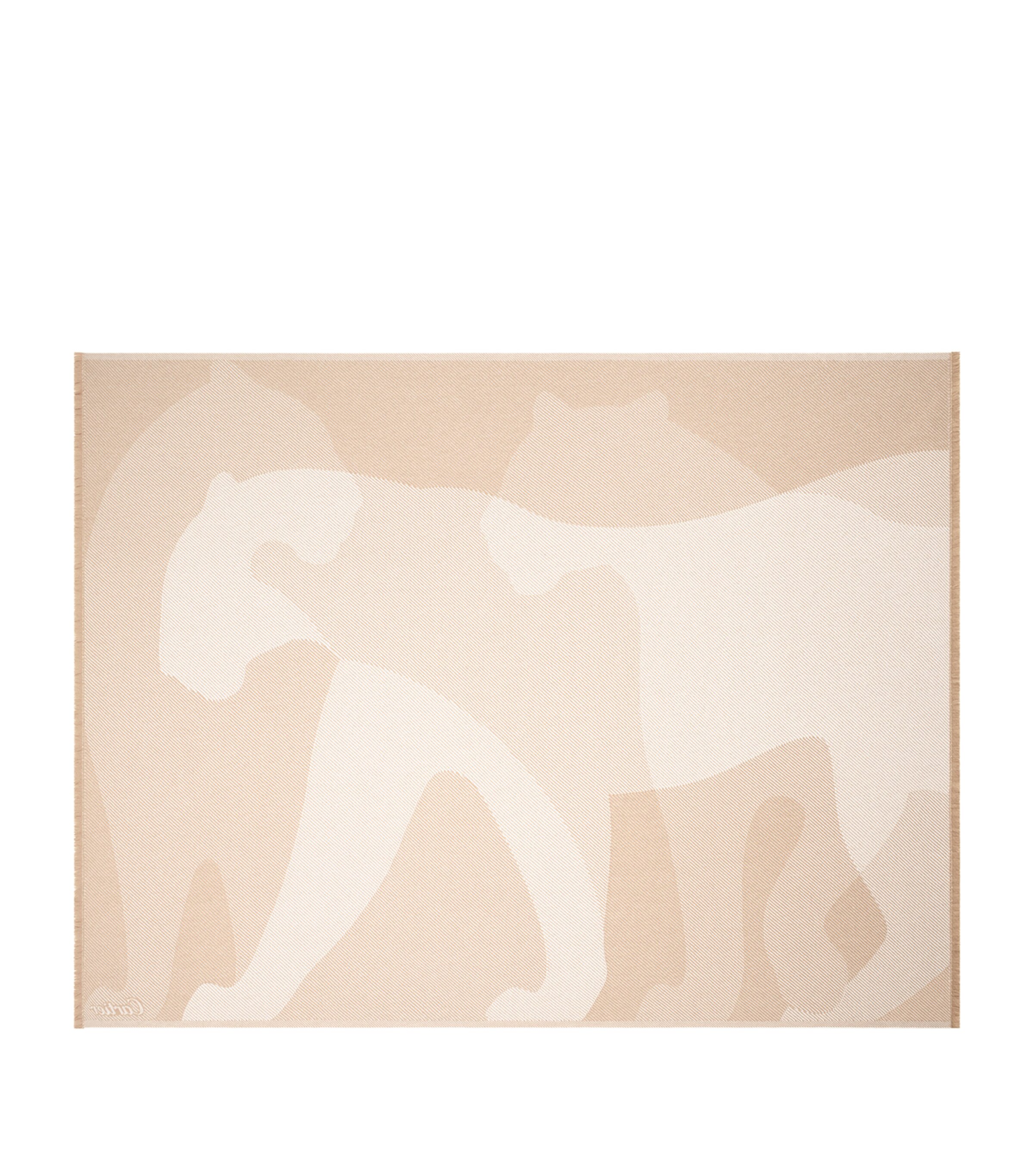 Cartier Wool-Cashmere Panthère de Cartier Blanket (190cm x 140cm) Beige Image 2