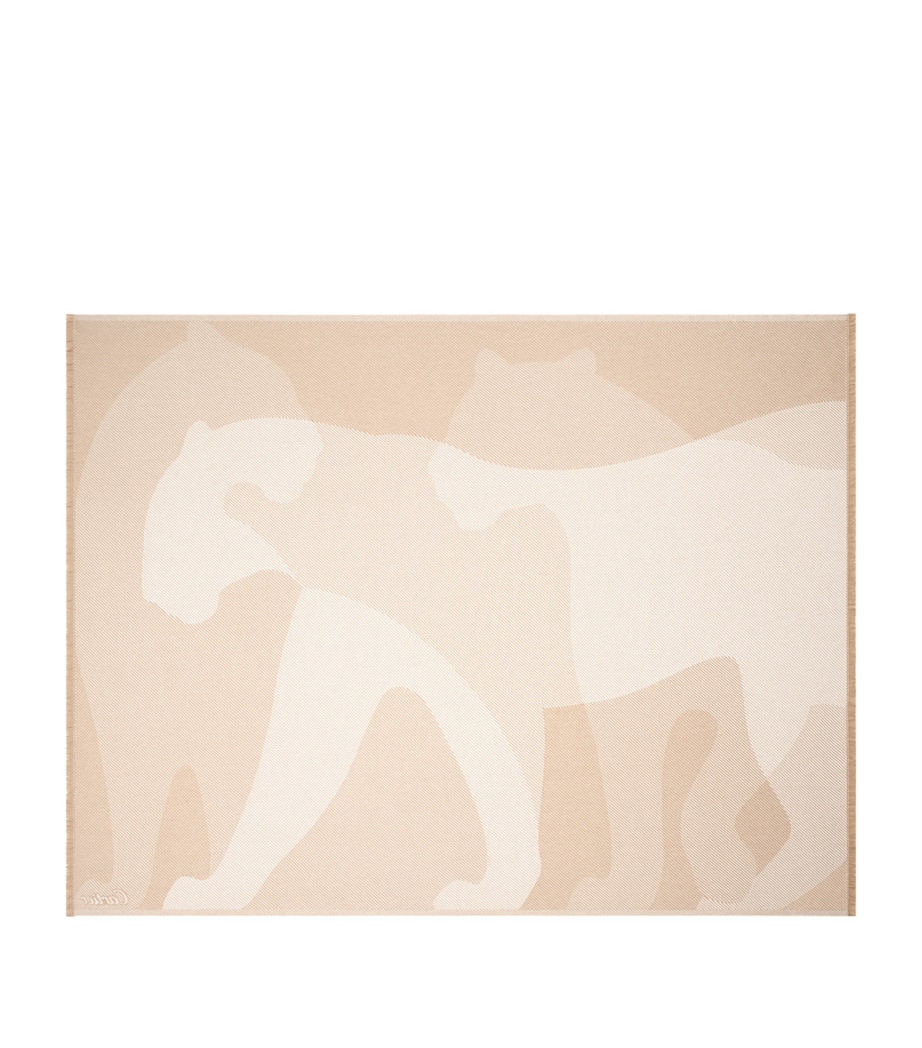 Cartier Wool-Cashmere Panthère de Cartier Blanket (190cm x 140cm) Beige Image 2