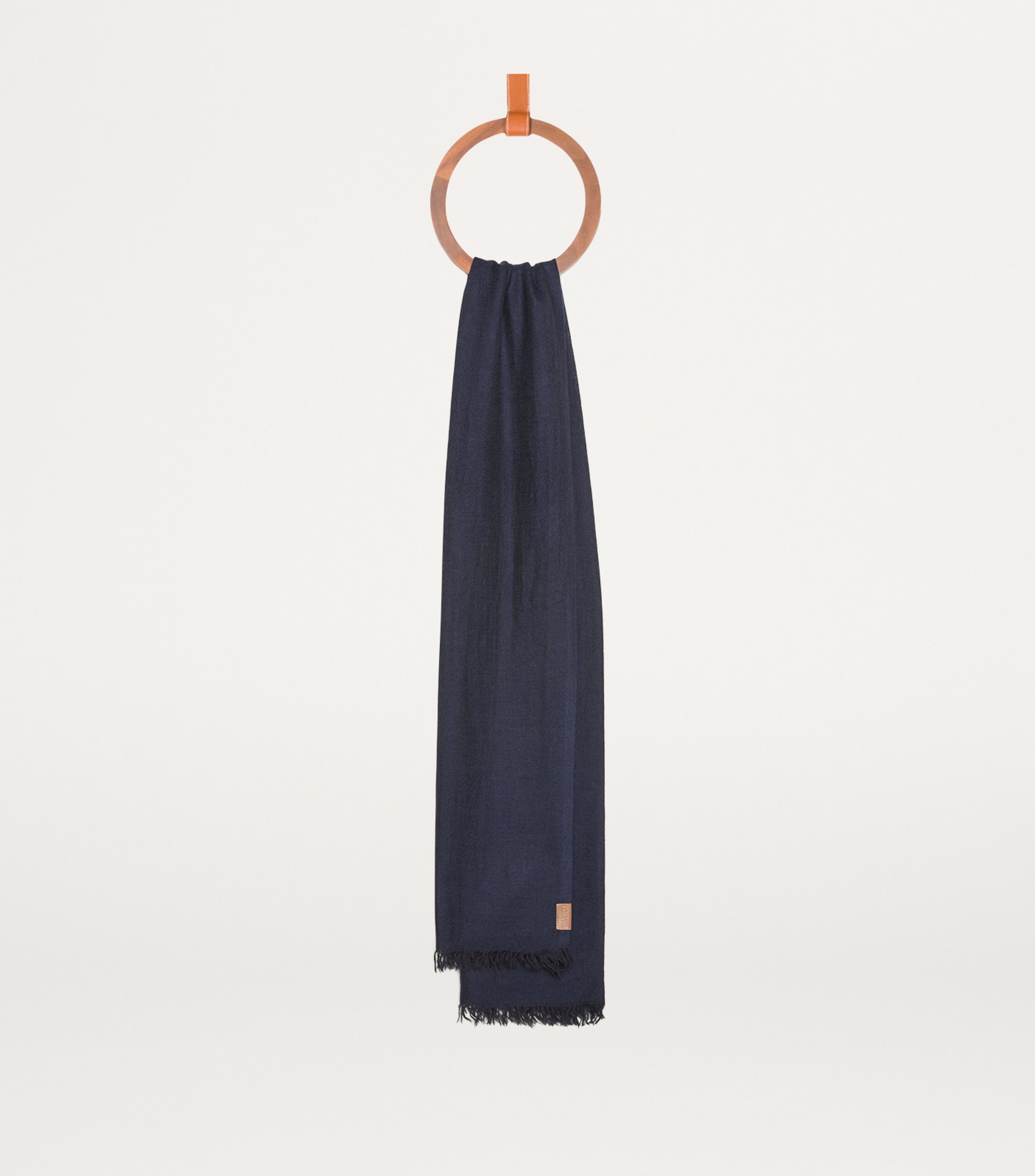 Cashmere Logo Scarf NAVY BLUE Image 2