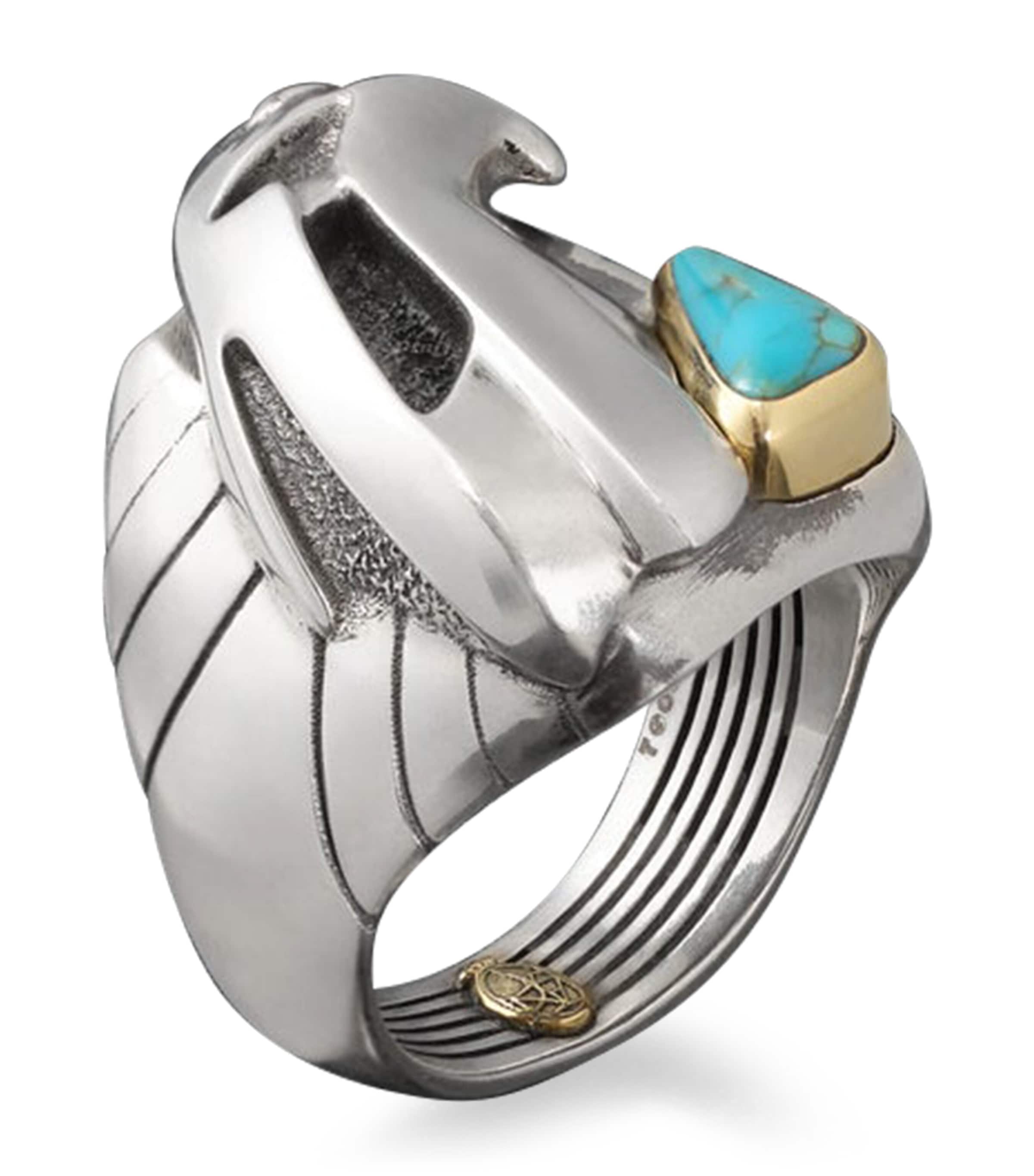 Jacques Marie Mage Electrum and Turquoise Atian Ring Electrum Image 1