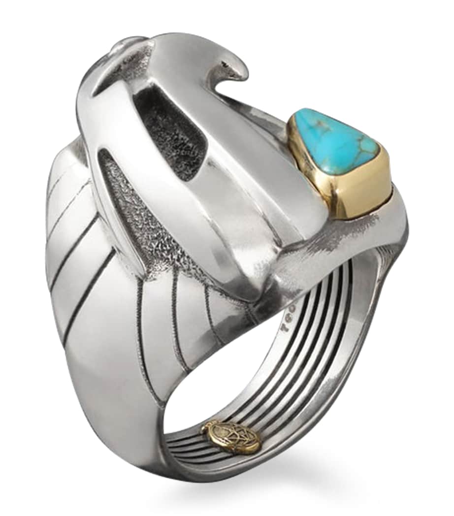 Jacques Marie Mage Electrum and Turquoise Atian Ring Electrum Image 1