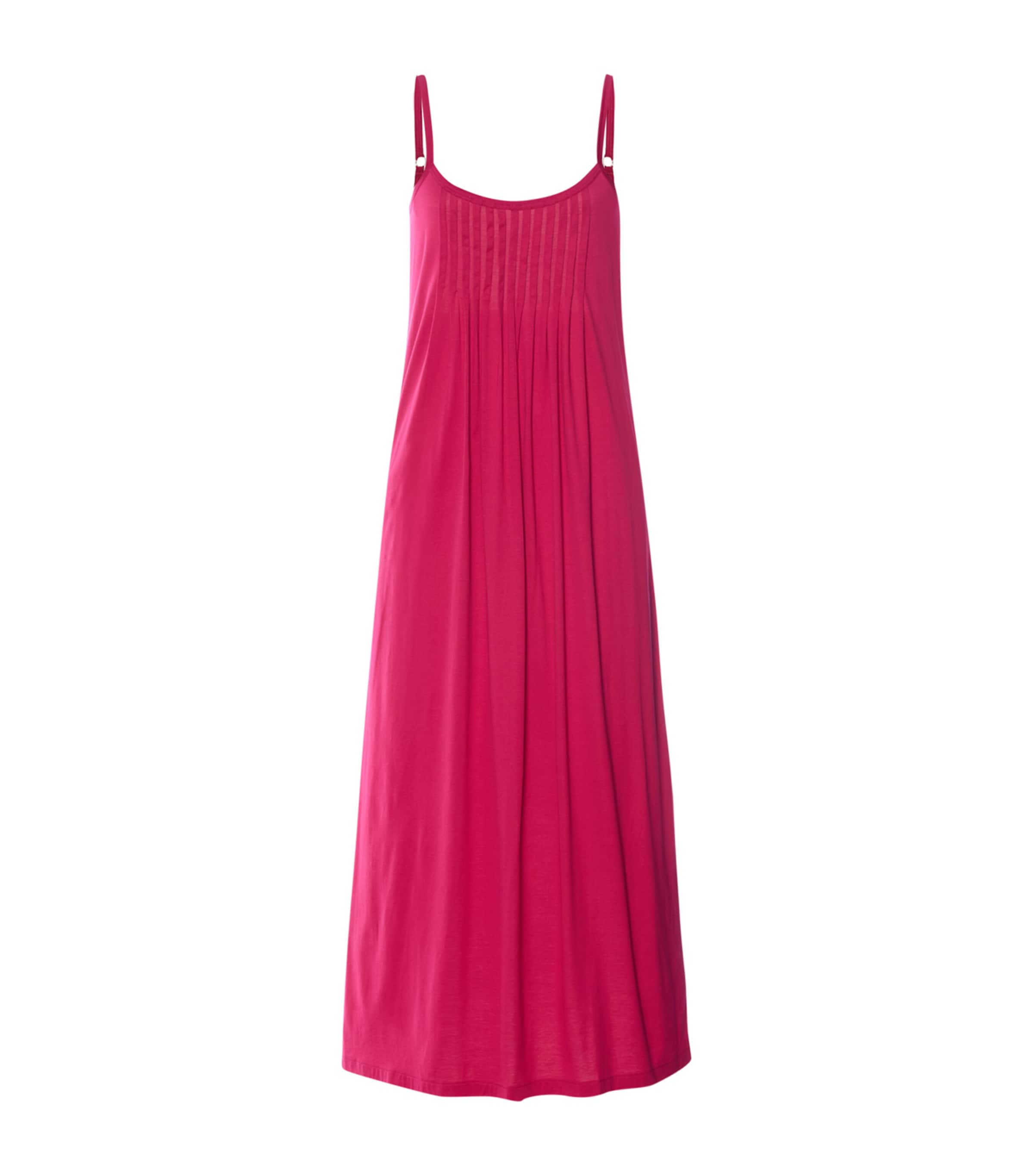 Hanro Womens Cotton Juliet Long Spaghetti Dress Light Sangria Image 1