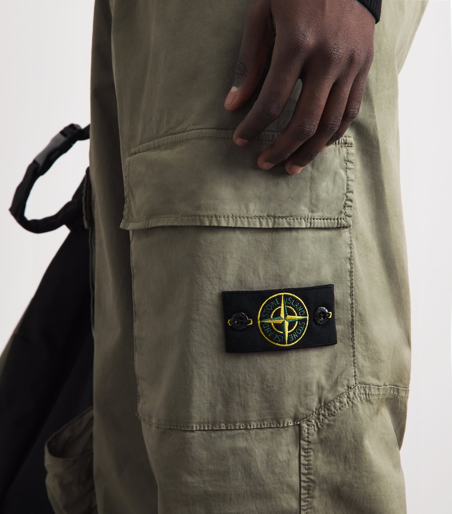 Stone Island Mens Stretch Organic Cotton Cargo Trousers Image 3