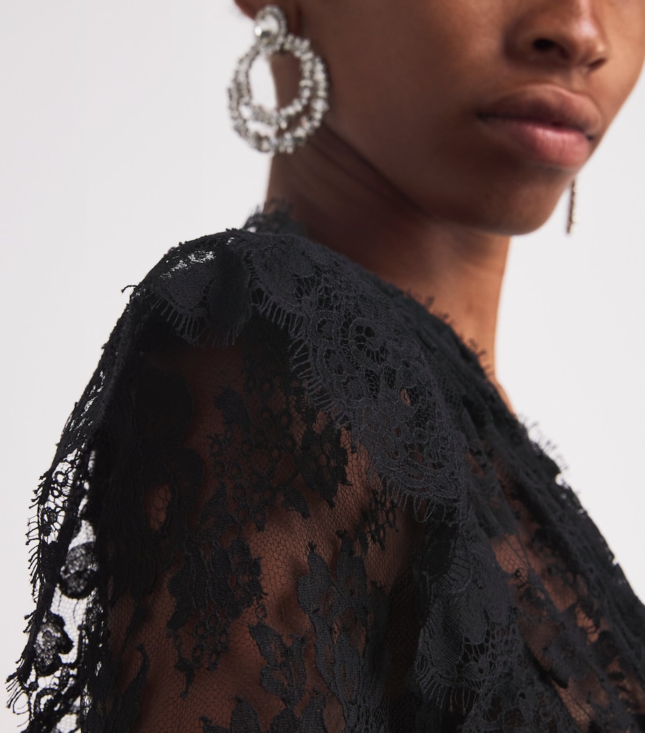 Lace-Velvet Gown 0900 BLACK Image 4