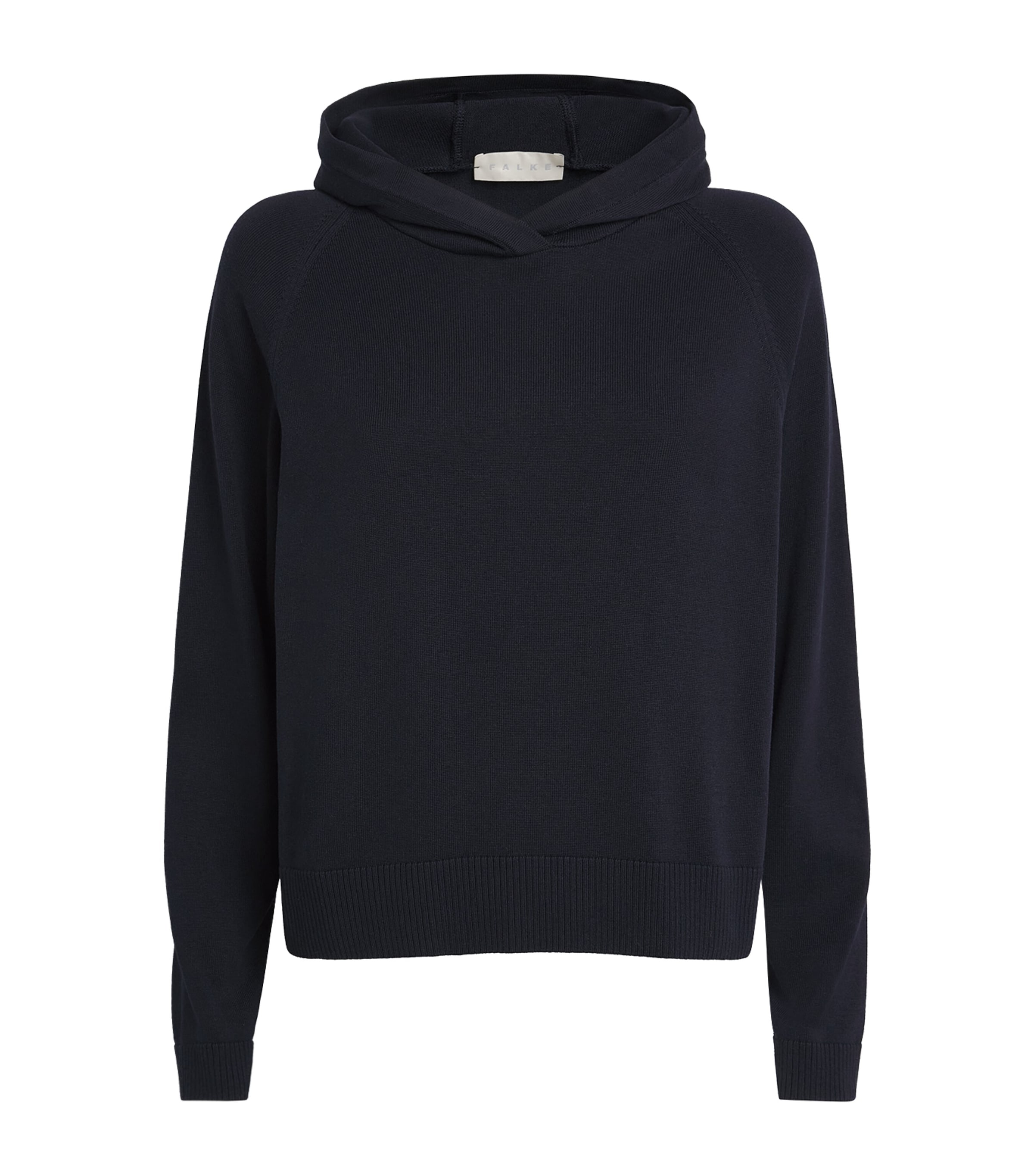 Falke Womens Cotton Hoodie Dark Navy Image 1