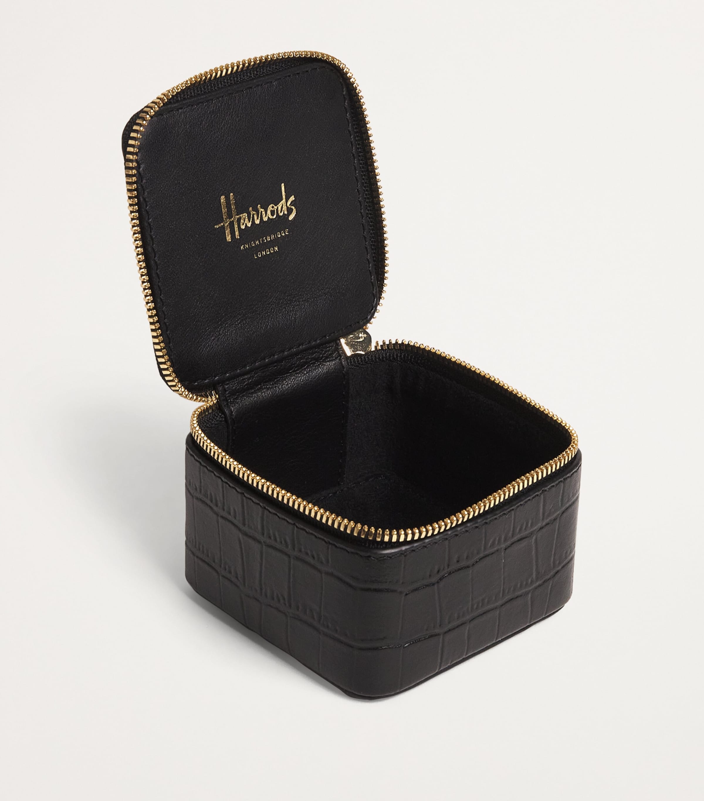 Harrods Small Leather Trinket Box Black Image 2