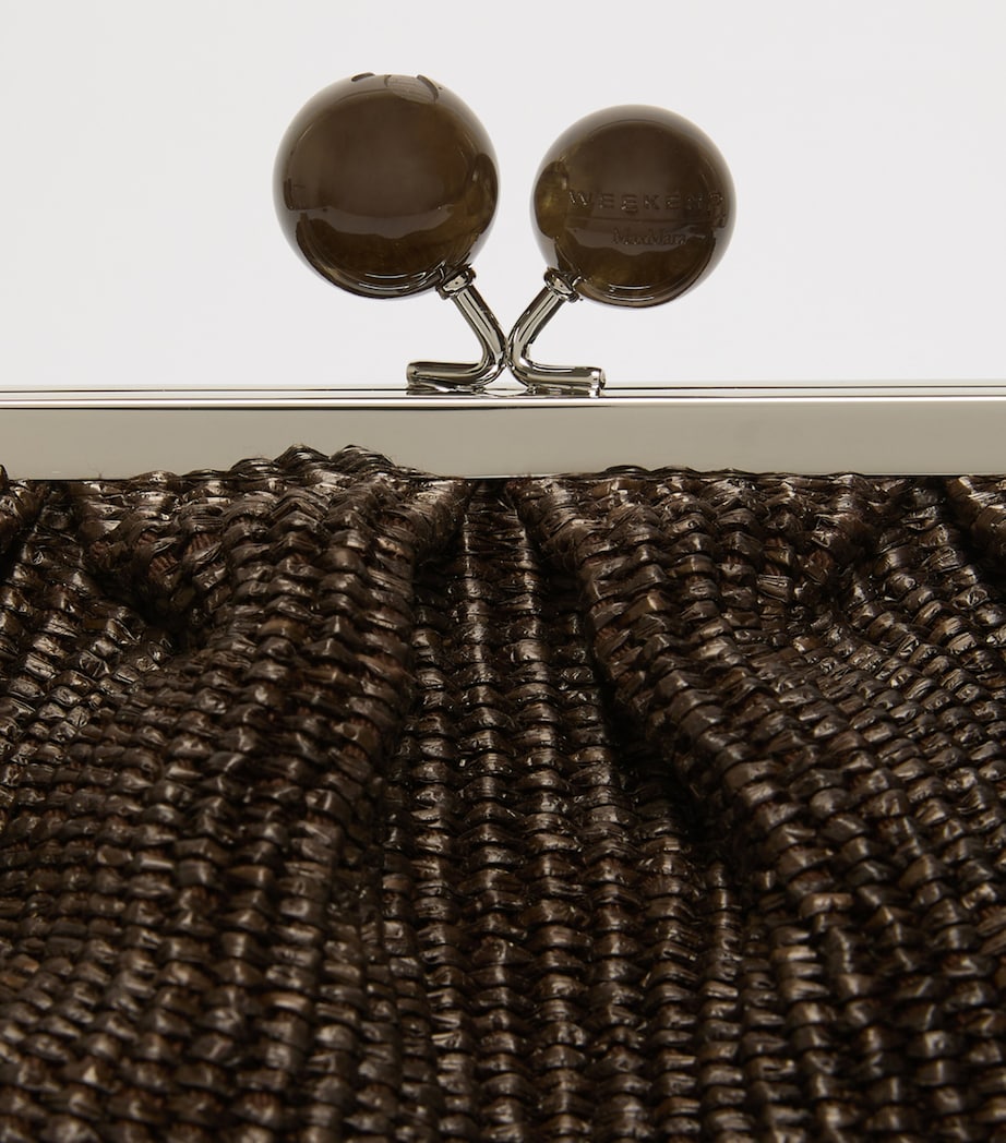 Weekend Max Mara Woven Pasticcino Clutch Bag Dark Brown Image 7