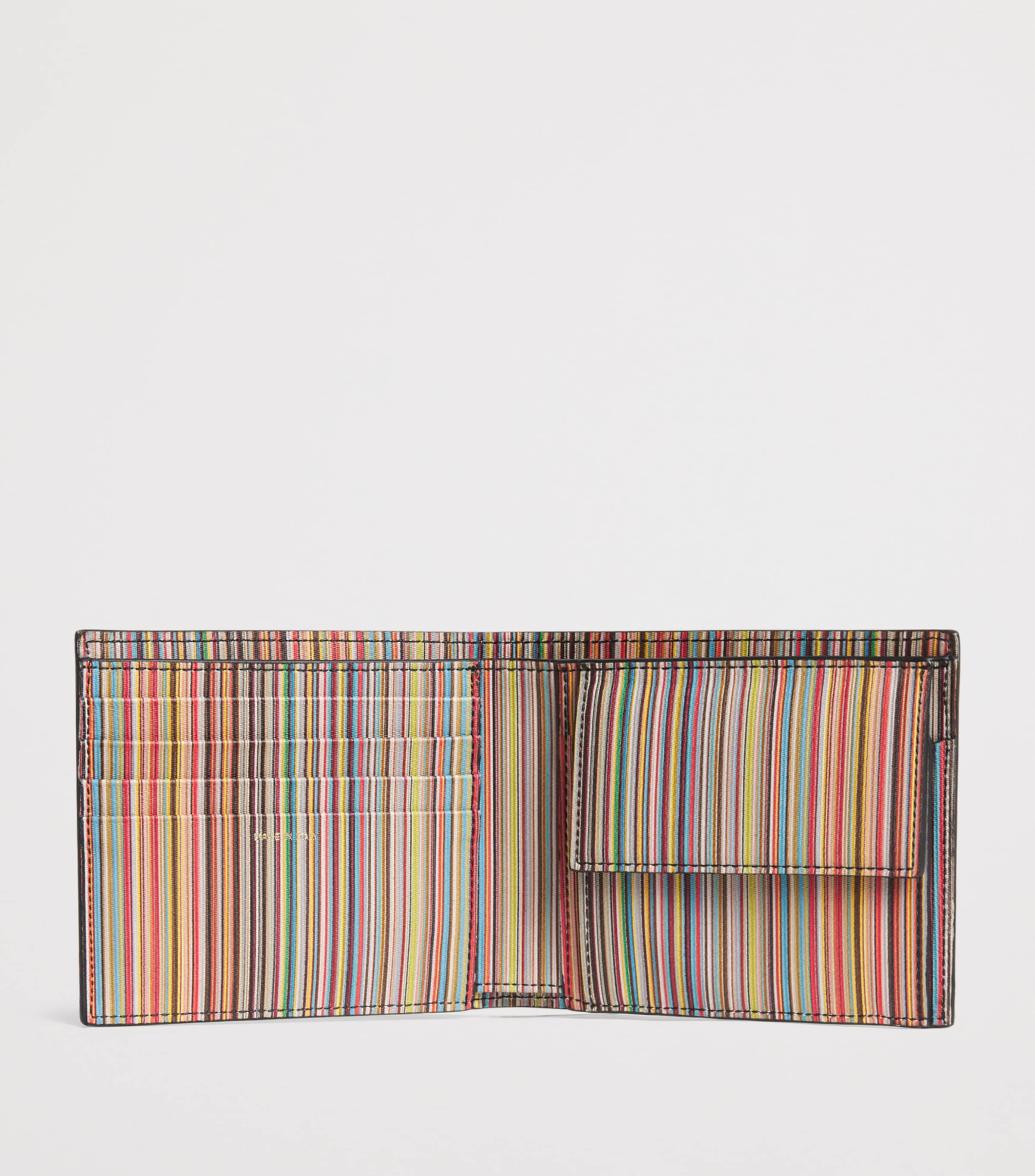 Leather Signature Stripe Bifold Wallet MULTICOLOUR Image 2
