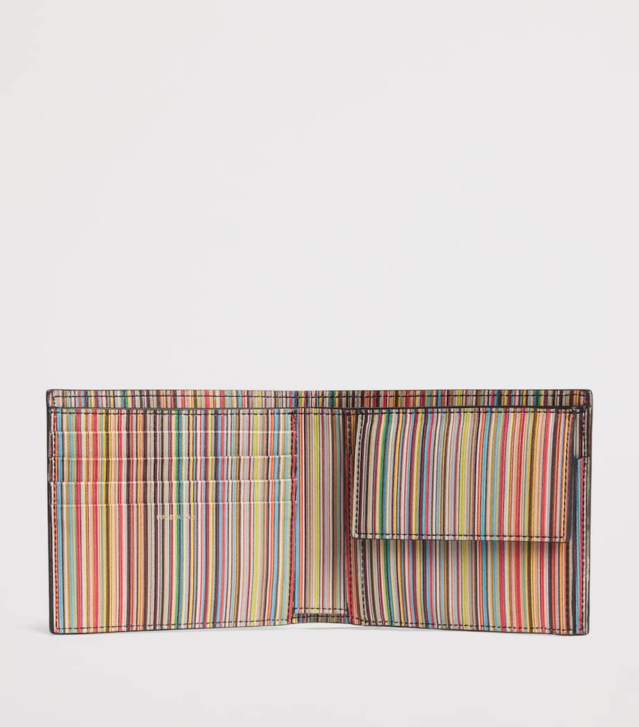 Leather Signature Stripe Bifold Wallet MULTICOLOUR Image 2