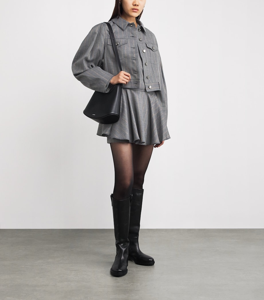 Cropped Stripe Jacket 205 PEWTER Image 2