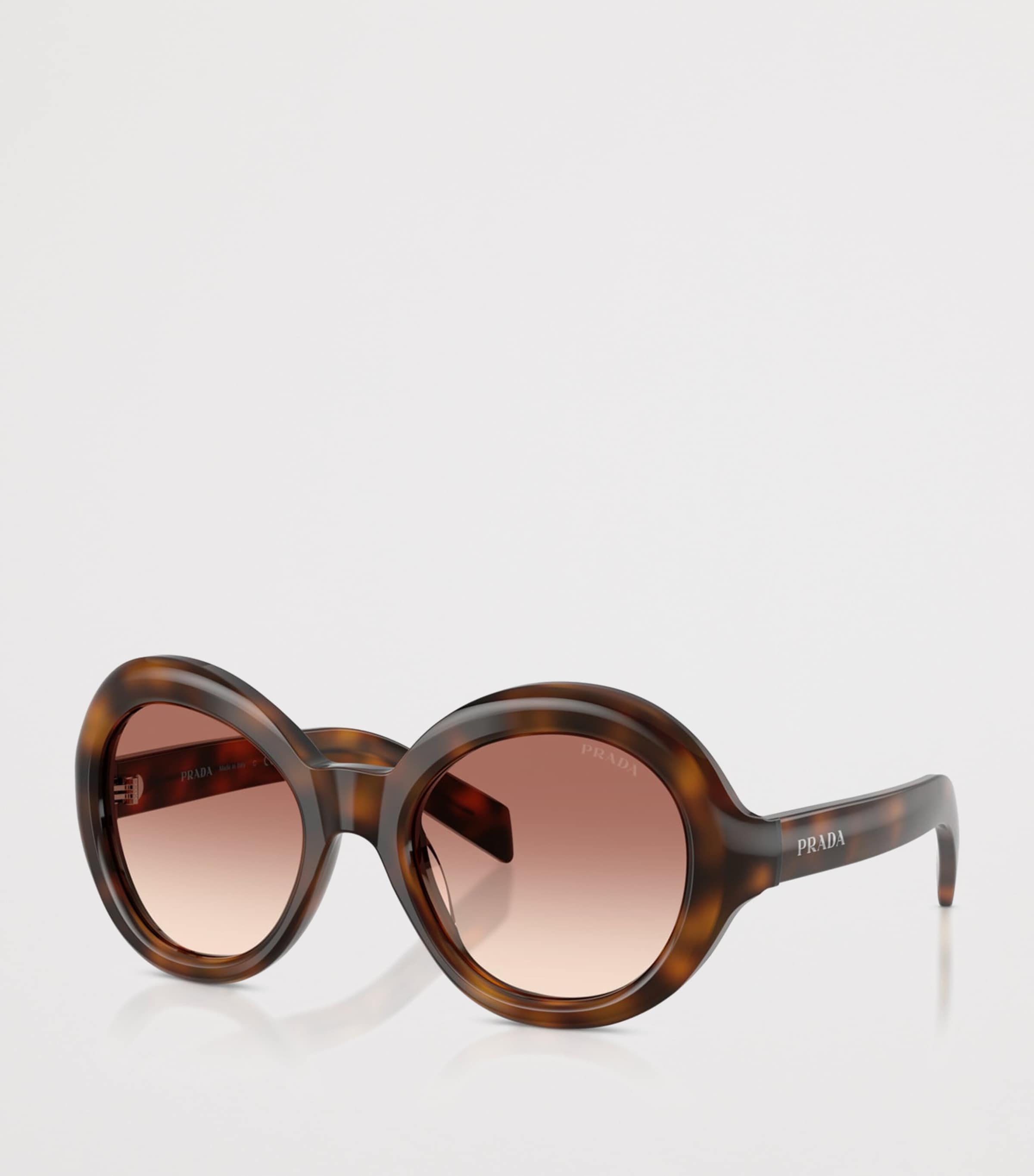 Prada Tortoiseshell Round Sunglasses Brown Image 2