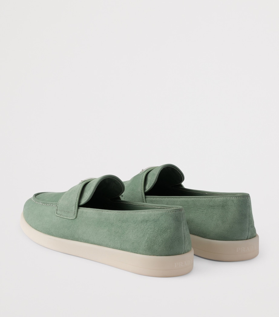 Prada Suede Loafers Green Image 6