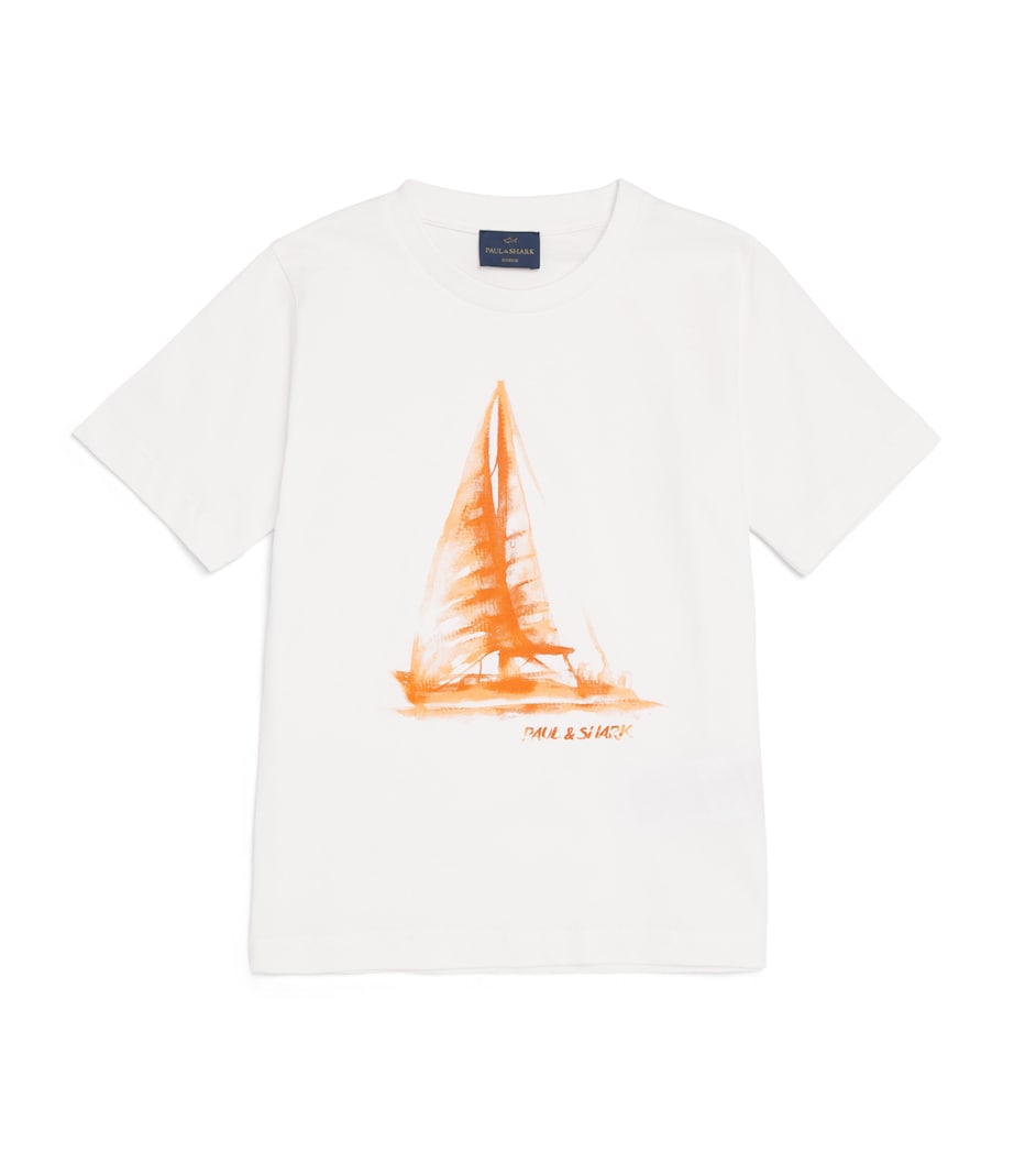 Paul & Shark Cotton Printed T-Shirt (8-14 Years) Optical White Image 1