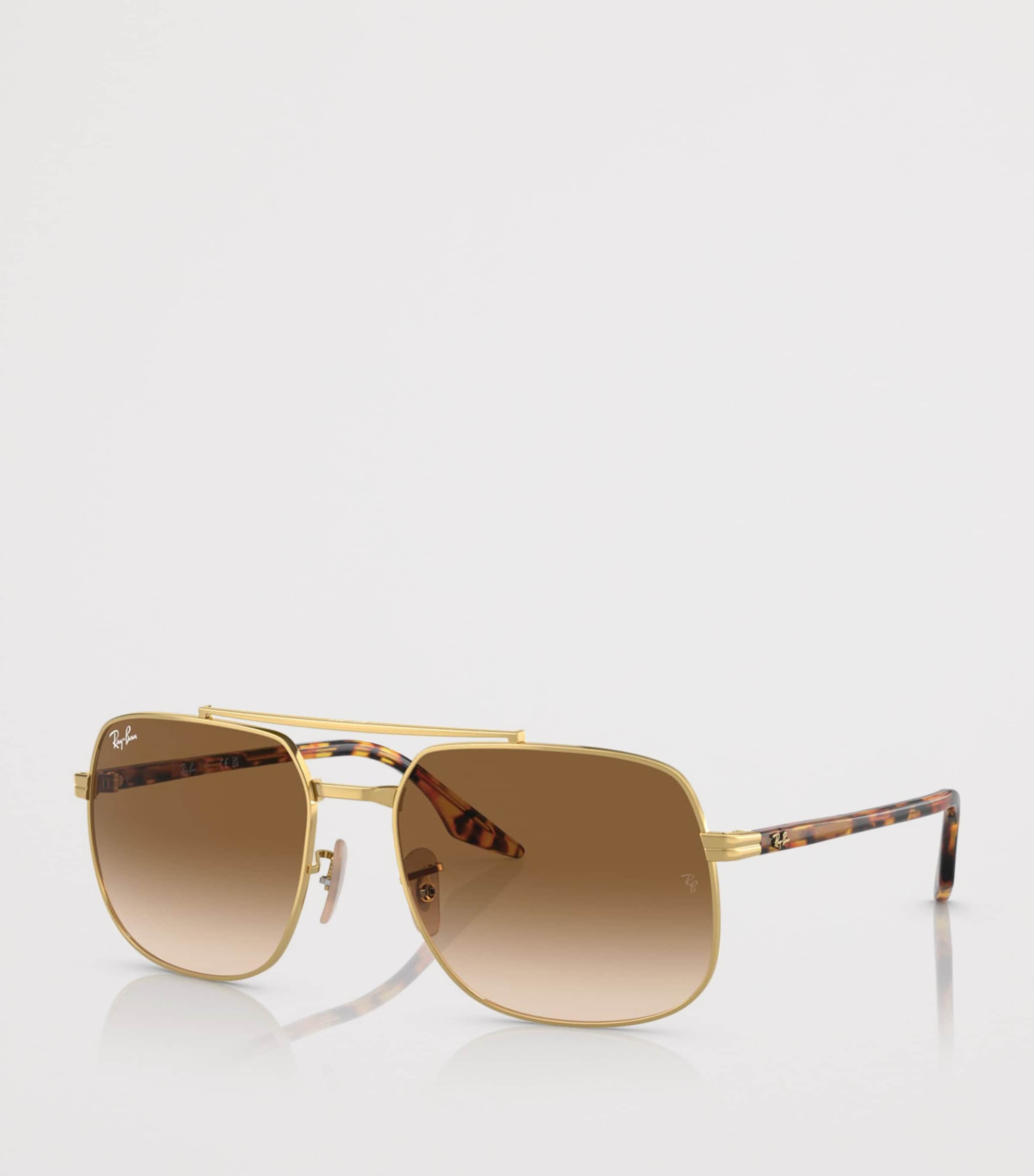 Ray-Ban Rounded Pilot Sunglasses Gold Image 2