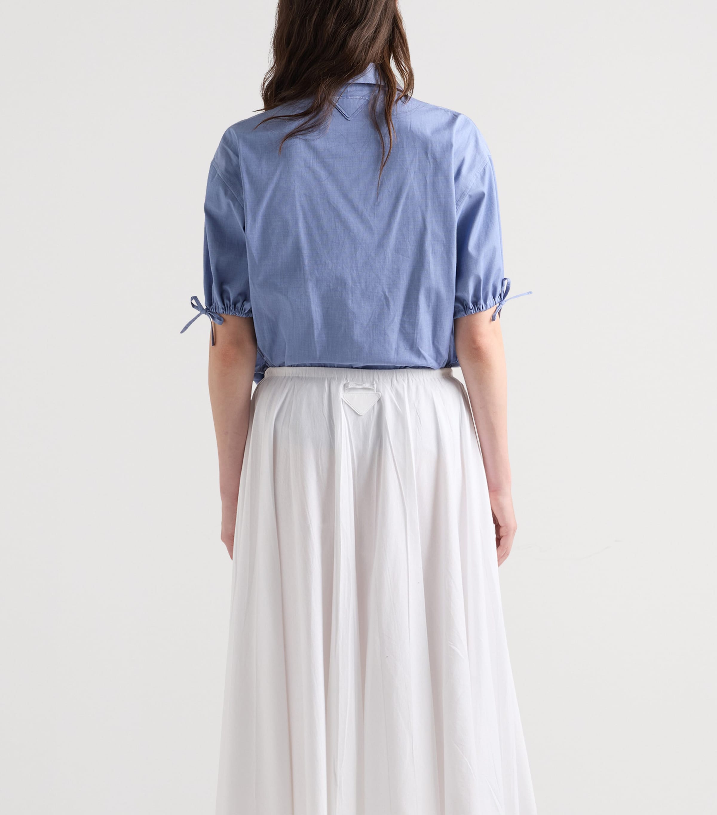 Prada Womens Cotton Fil-á-Fil Shirt Blue Image 3