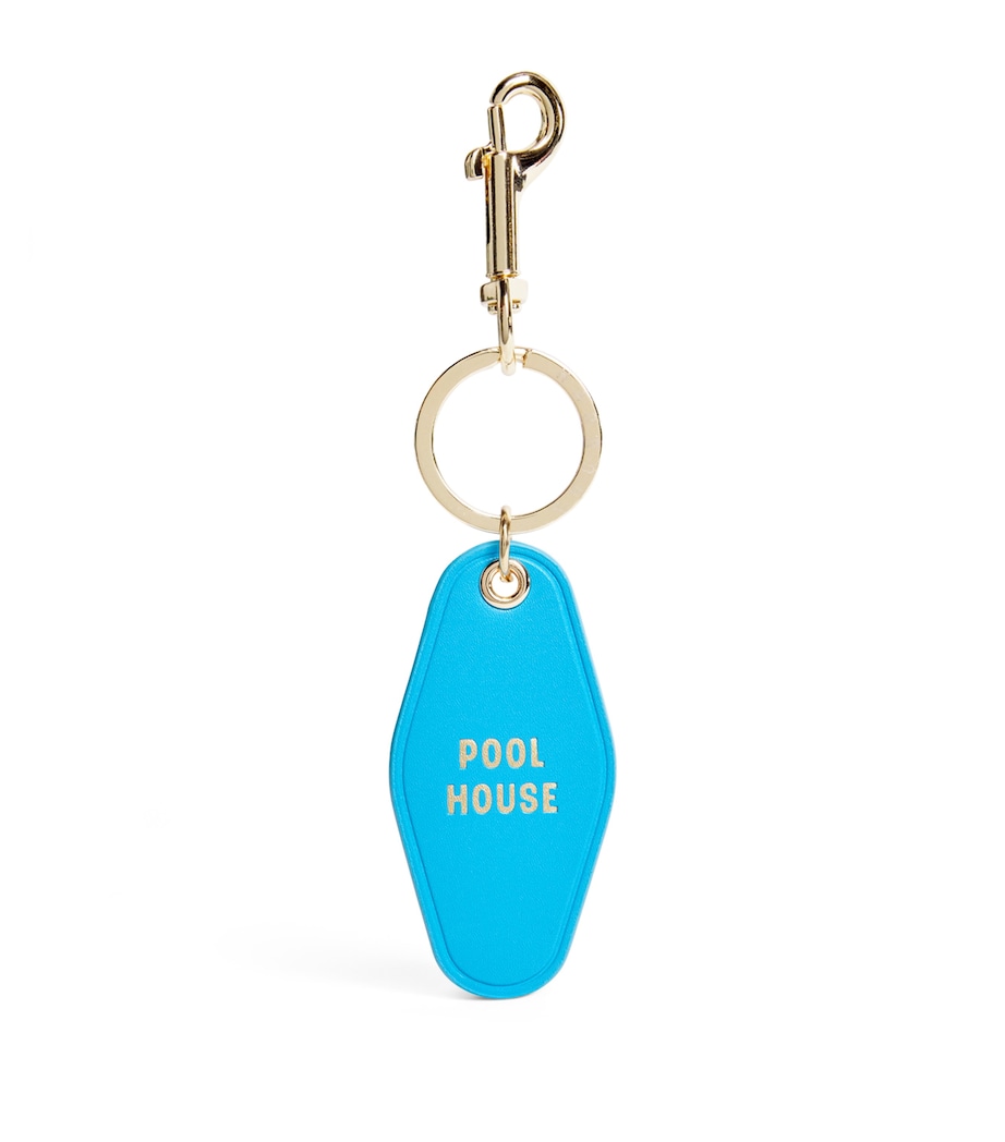Leather Pool House Keyring BLUE Image 1