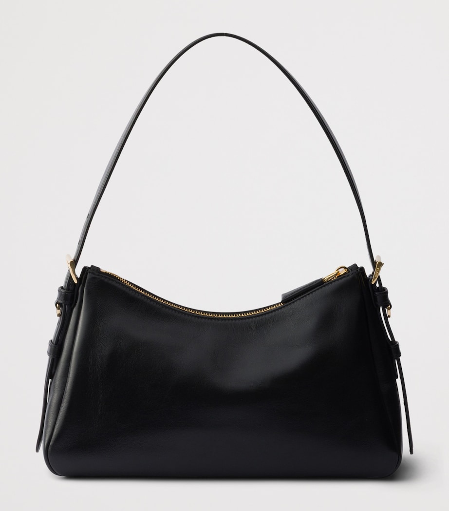 Prada Medium Leather Aimée Shoulder Bag Black Image 3