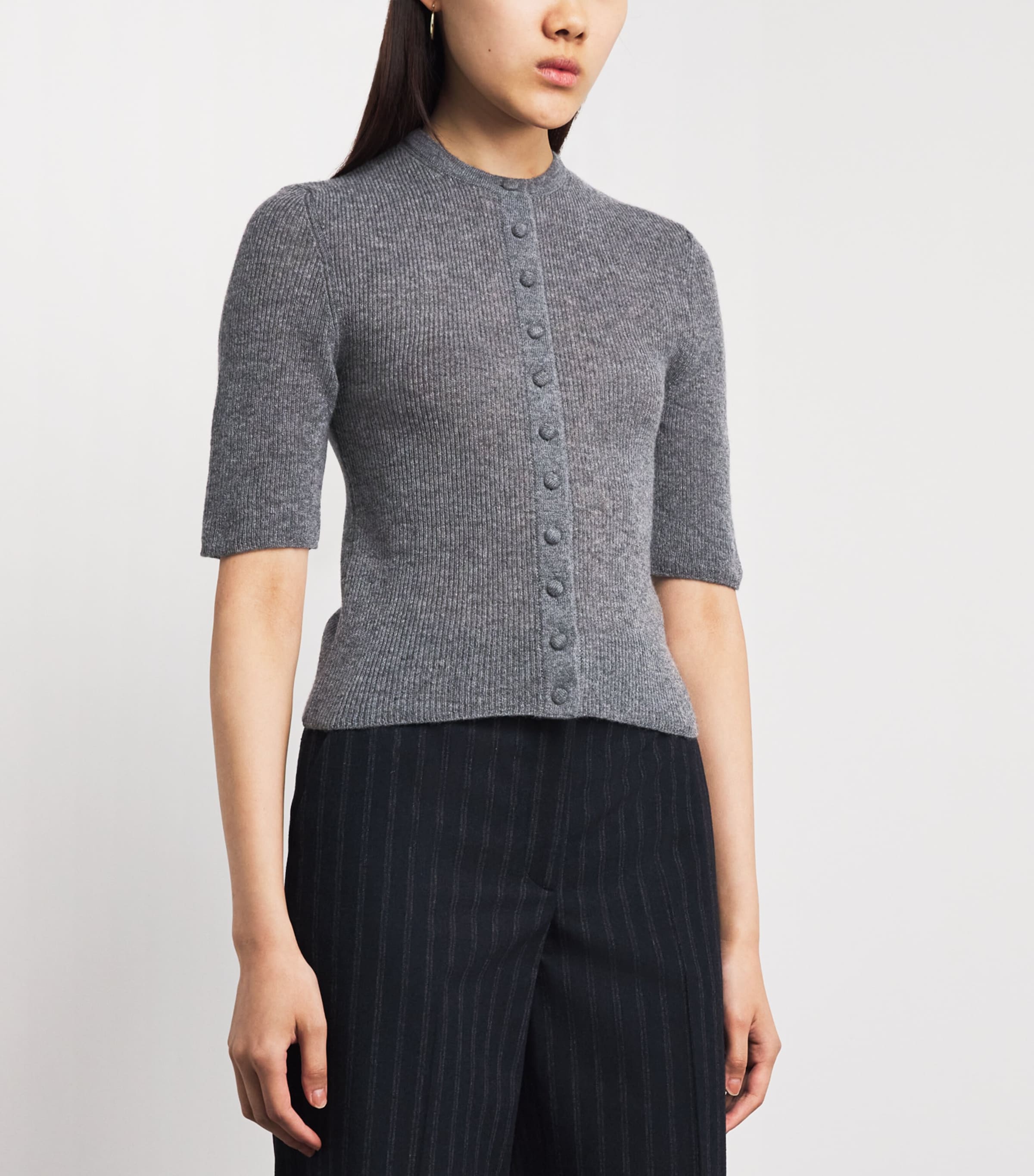 Citizens of Humanity Womens Wool-Cashmere Tabitha Cardigan Chrcl Hthr (dk Gry) Image 4