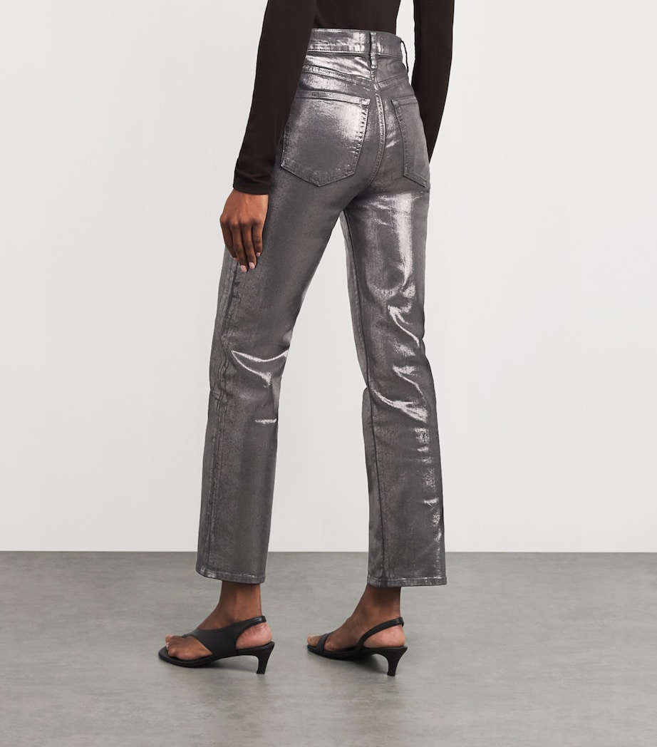Coated Le Sleek Straight Jeans GUNMETAL CHROME Image 4