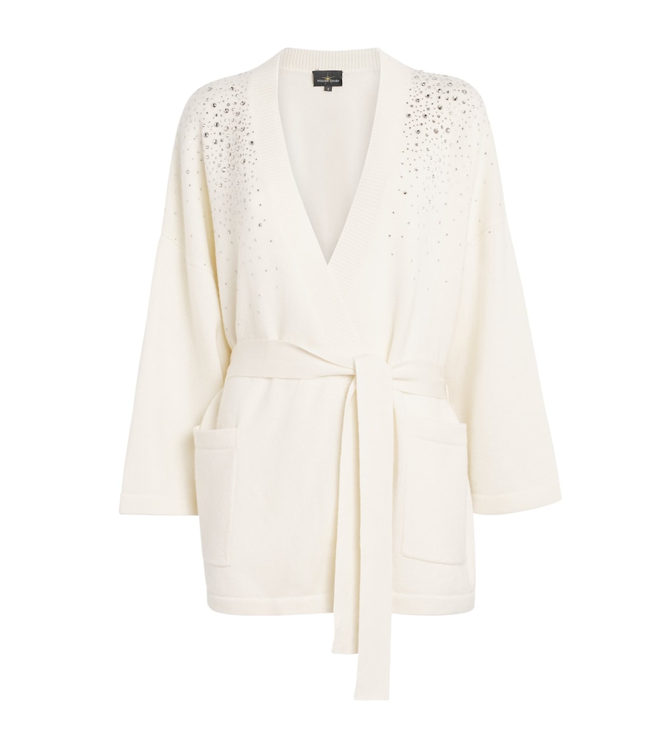 Cashmere Crystal-Embellished Cardigan WINTER WHITE/SI Image 1