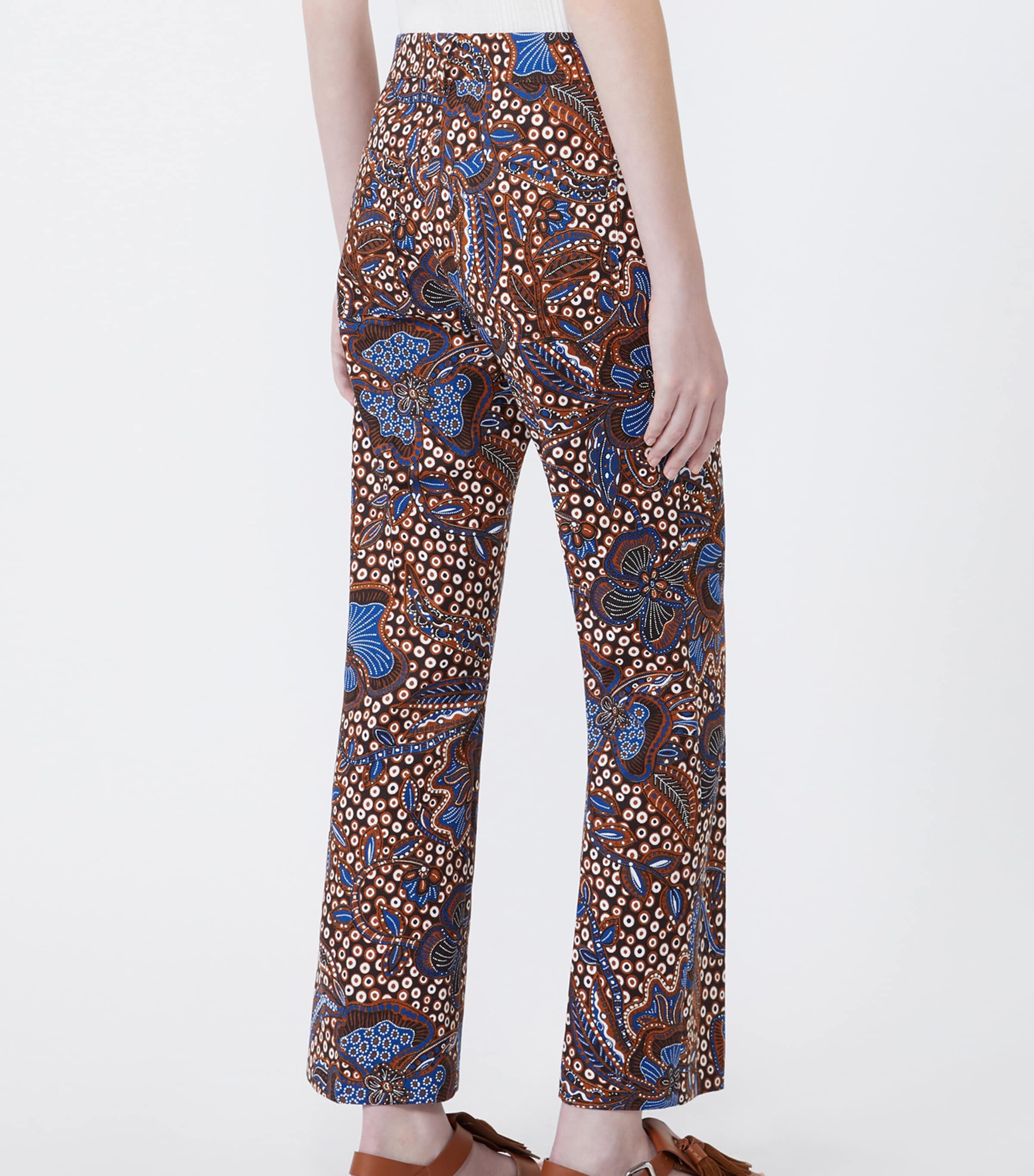 Weekend Max Mara Womens Printed Straight Trousers Tobacco Image 4