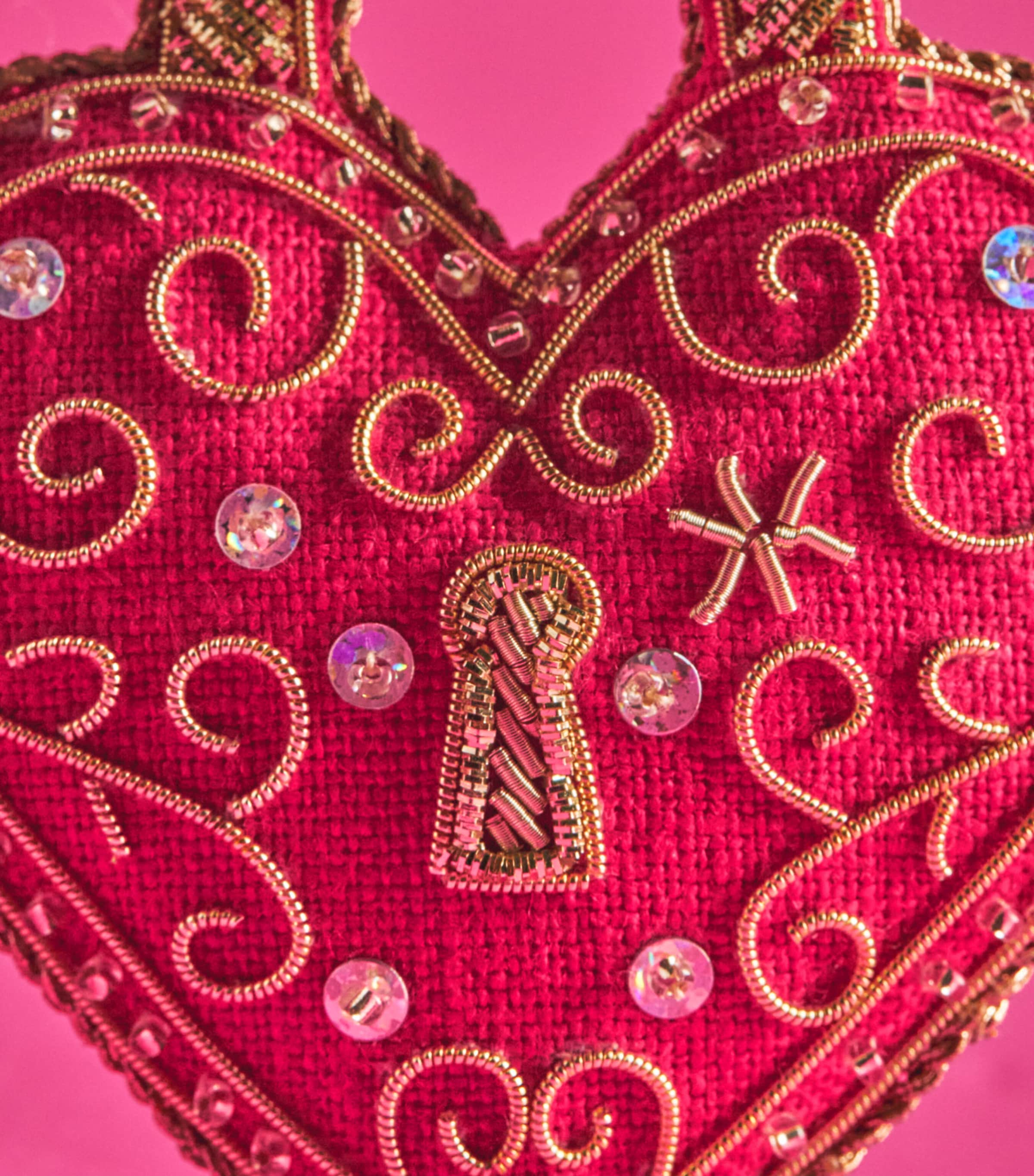 Katie Larmour Heart Locket Tree Decoration Red Image 2