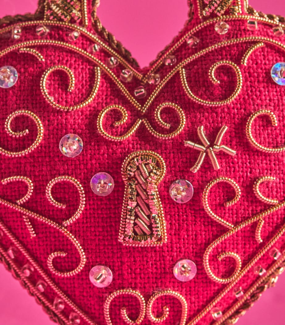 Katie Larmour Heart Locket Tree Decoration Red Image 2