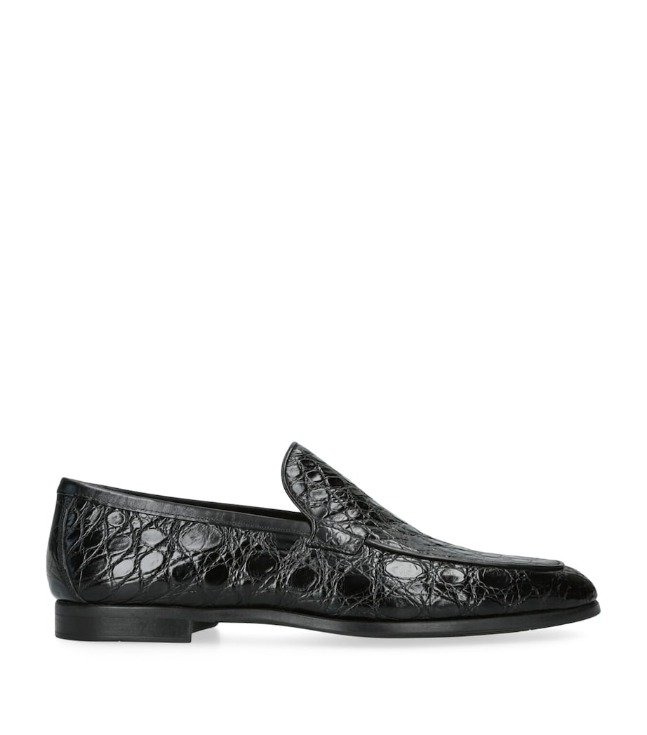 Crocodile Leather Aston Loafers BLACK Image 1