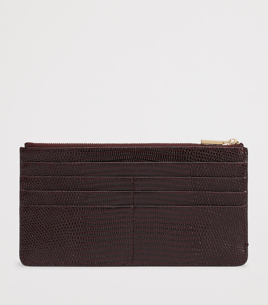 Calfskin Logo Card Holder 80342-DARK PLUM Image 2