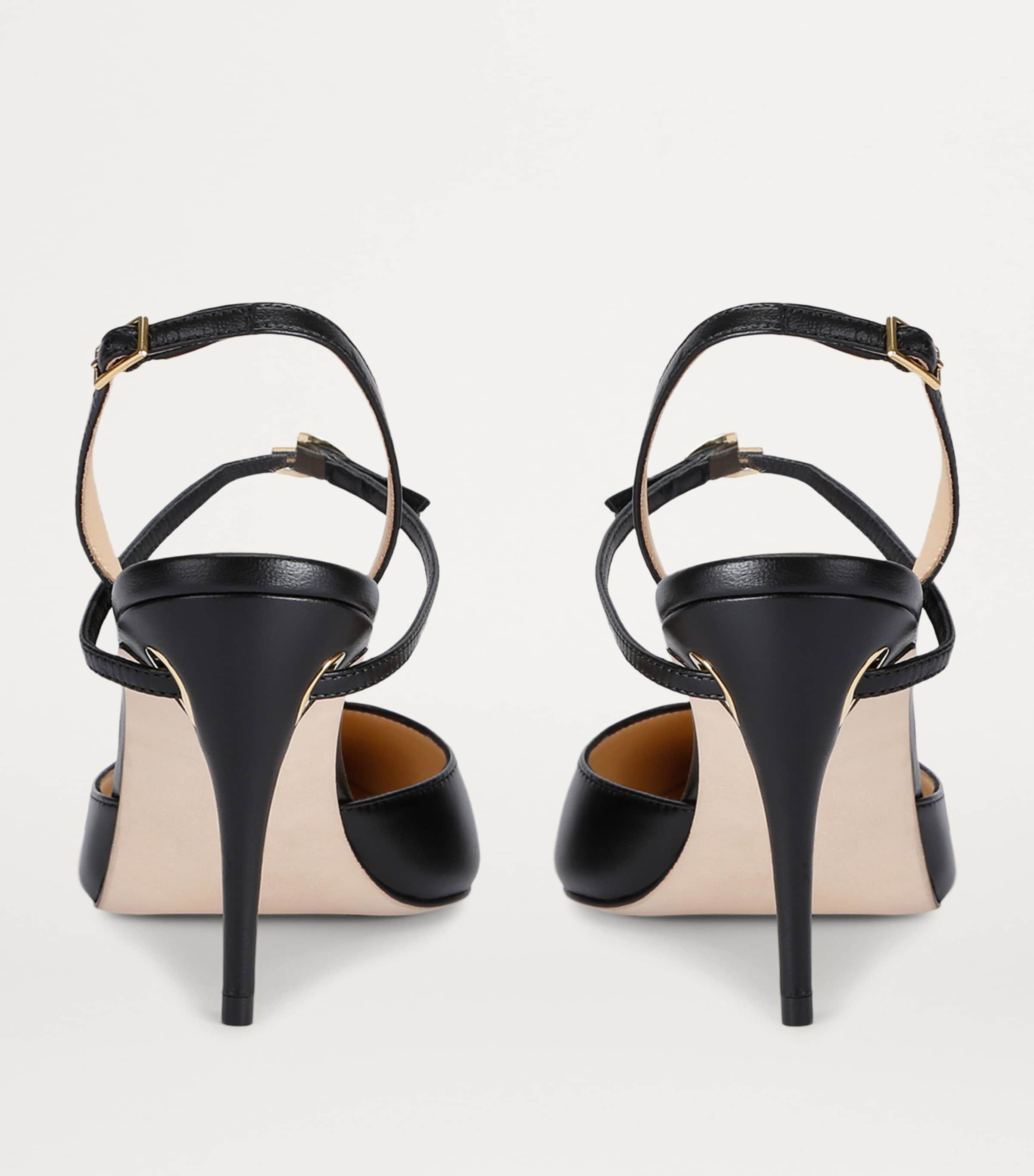 Jennifer Chamandi Leather Vittorio Slingback Pumps 85 Black Image 2