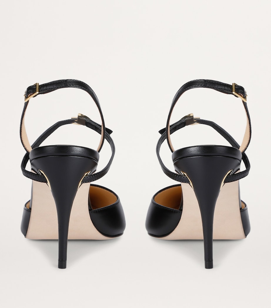 Jennifer Chamandi Leather Vittorio Slingback Pumps 85 Black Image 2
