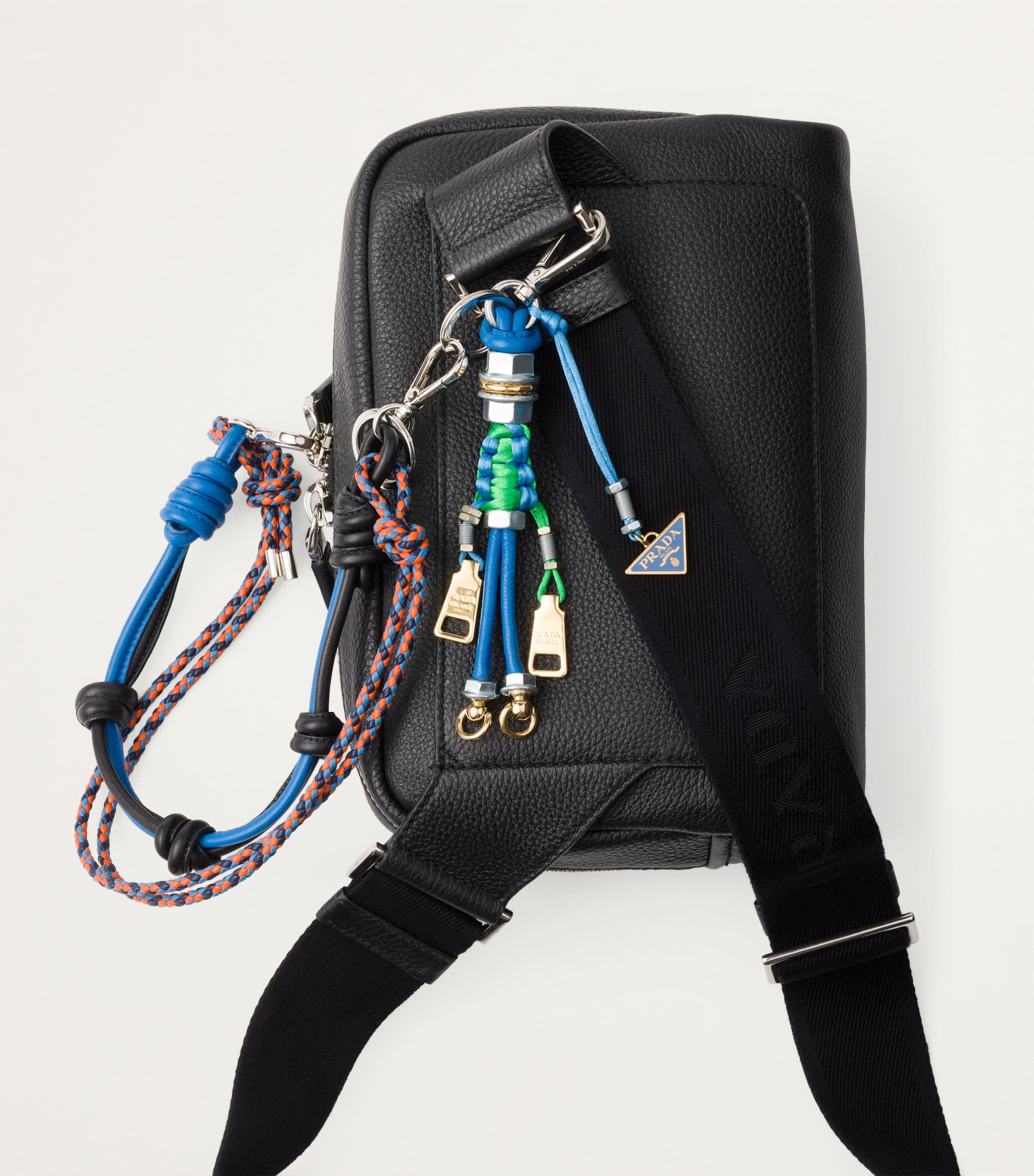 Prada Leather Charm Detail Cross Body Bag Harrods UK