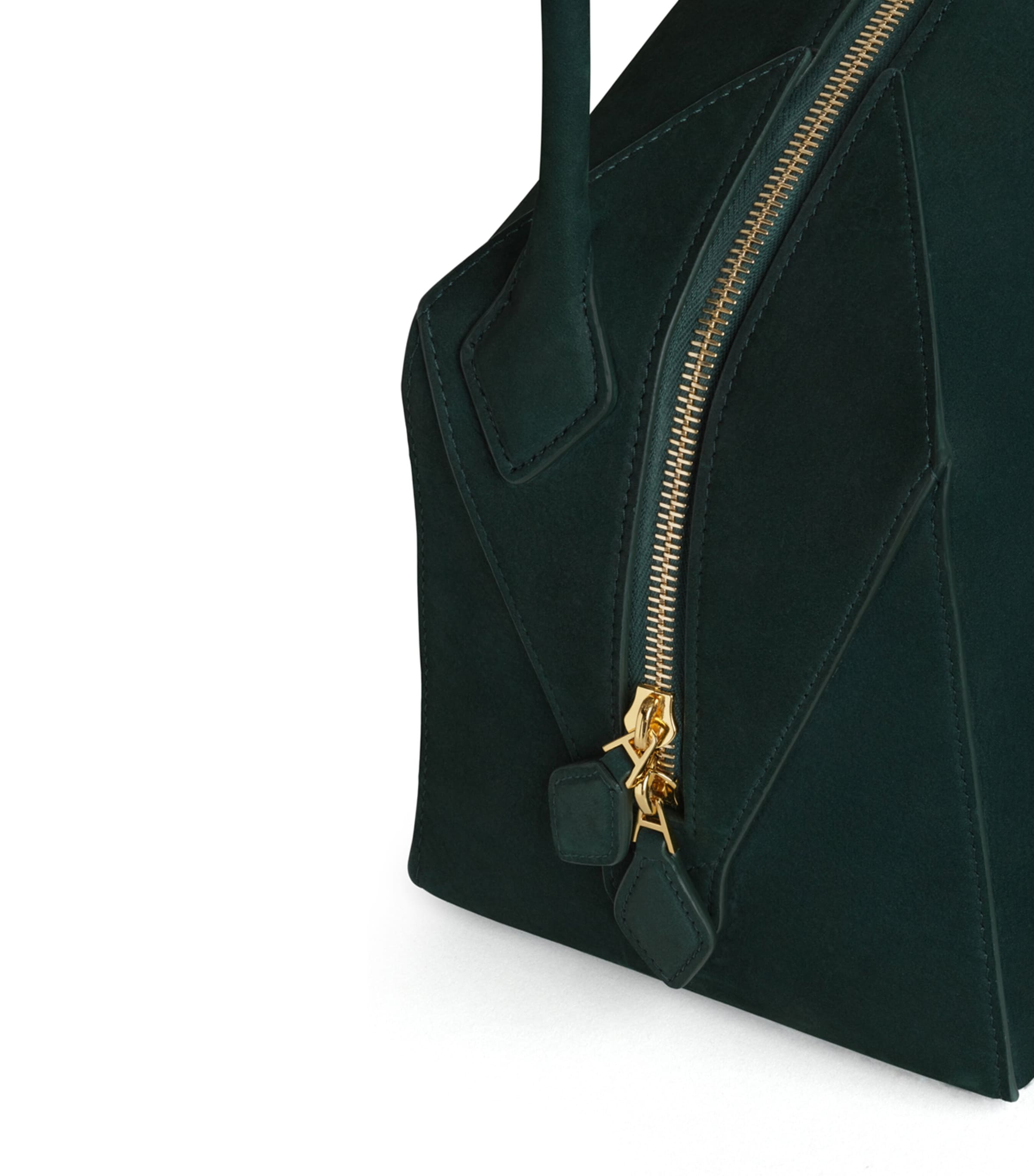 Alaïa Nubuck Leather Le Bouledogue Shoulder Bag Vert Bouteille Image 4