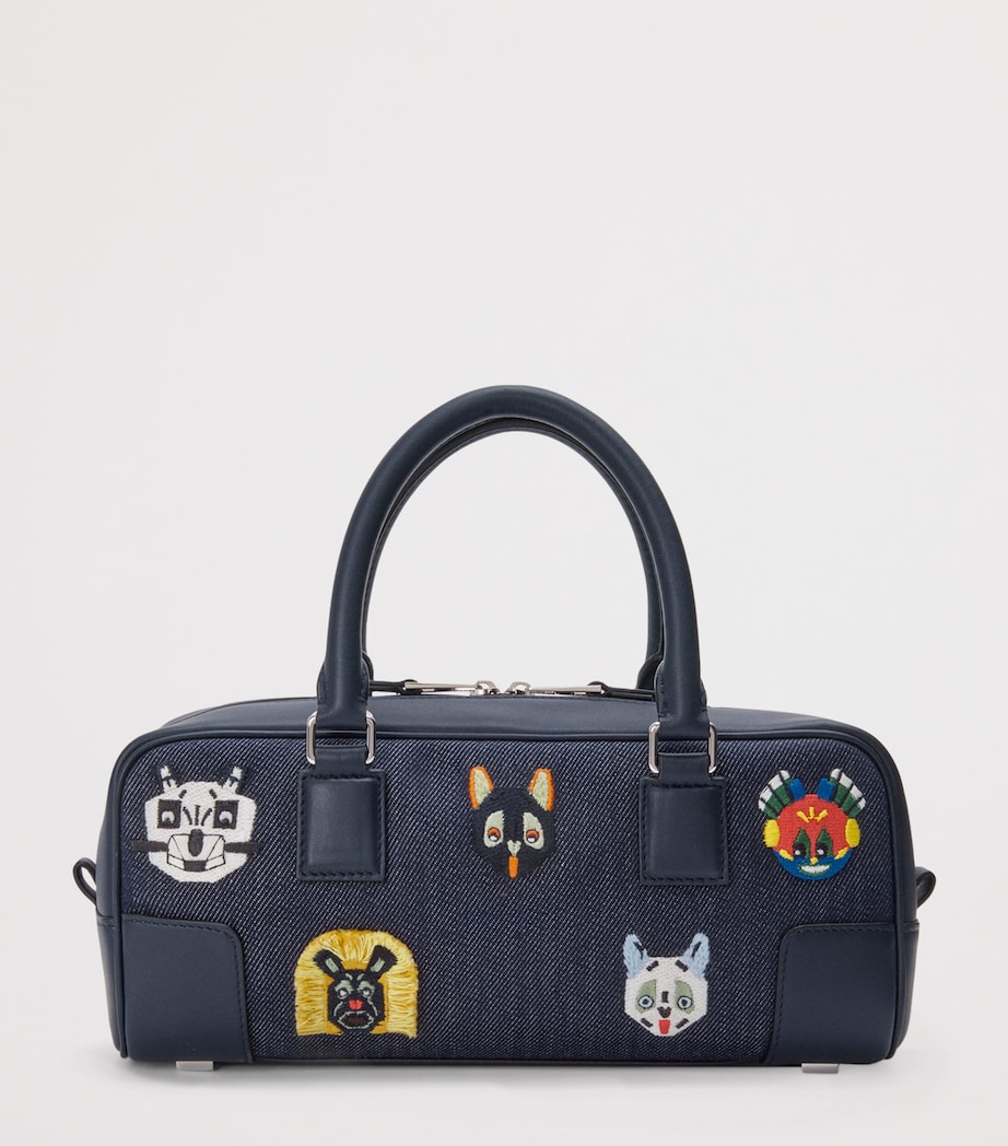 x Louis Wain Denim Amazona 23 Top Handle Bag BLUE Image 4