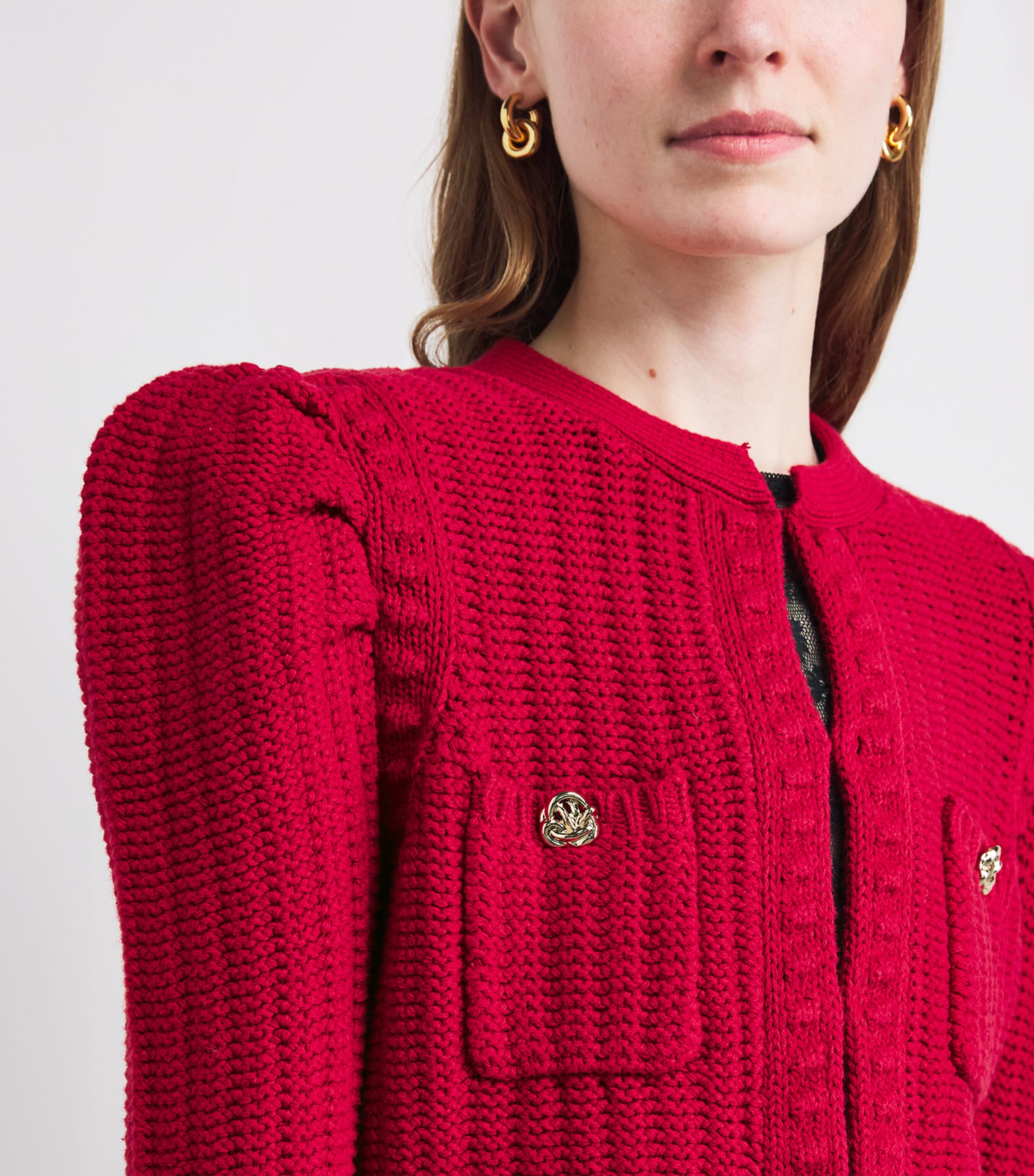 Cropped Delli Cardigan ENGINE RED/GOLD ENRG Image 6