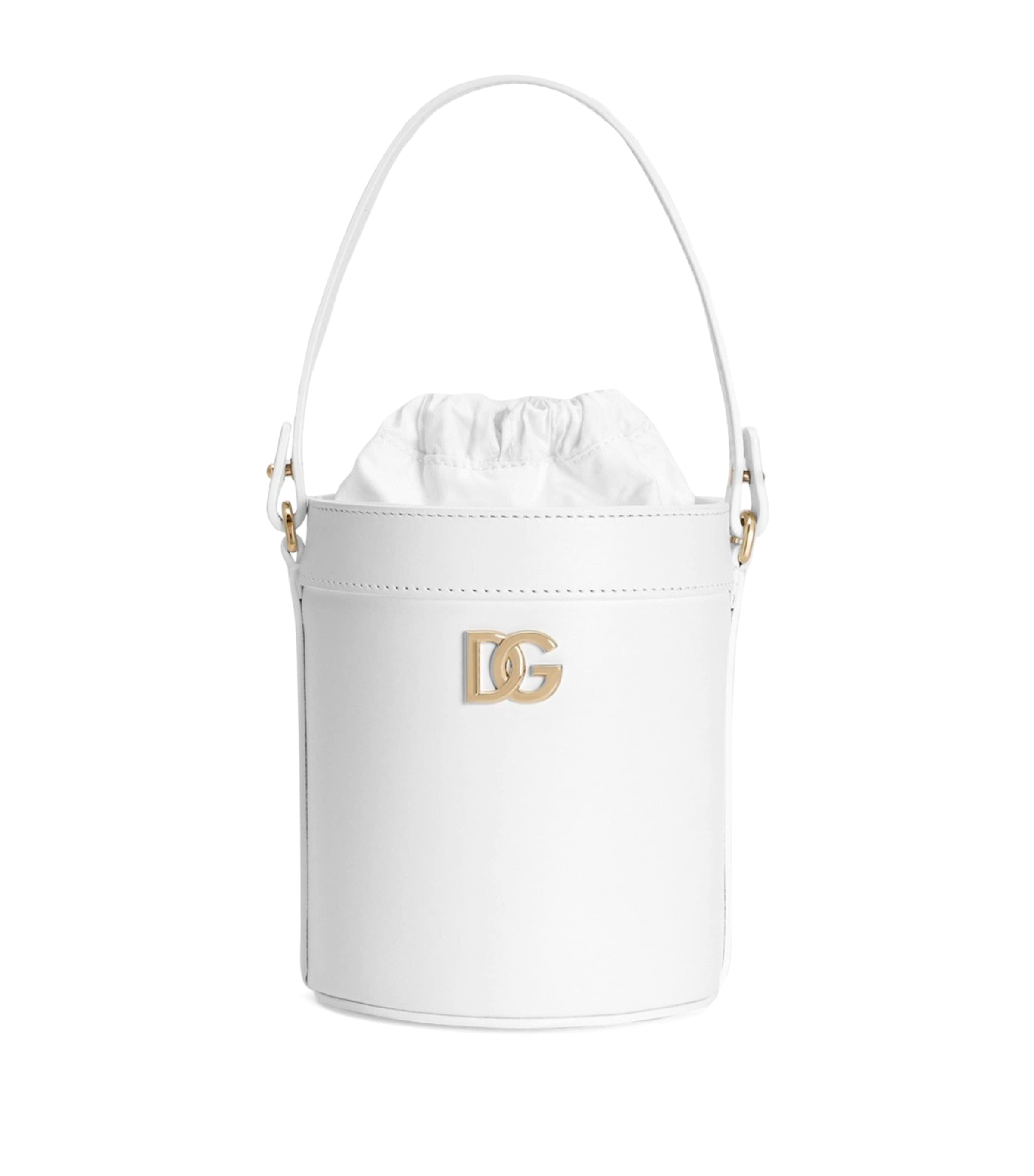 Dolce&Gabbana Kids Leather Bucket Bag White Image 1