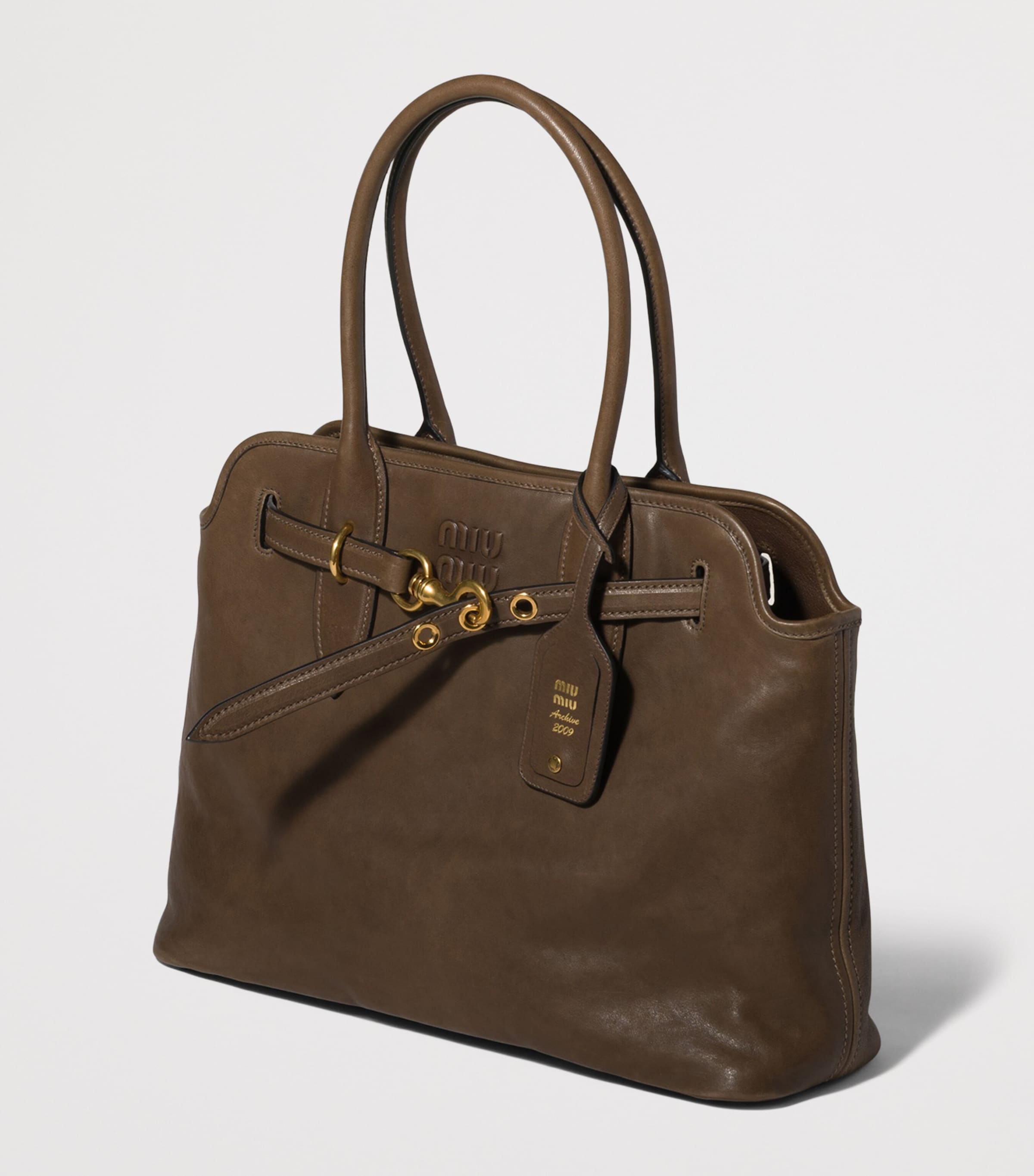 Miu Miu Womens Nappa Leather Aventure Top-Handle Bag Image 2