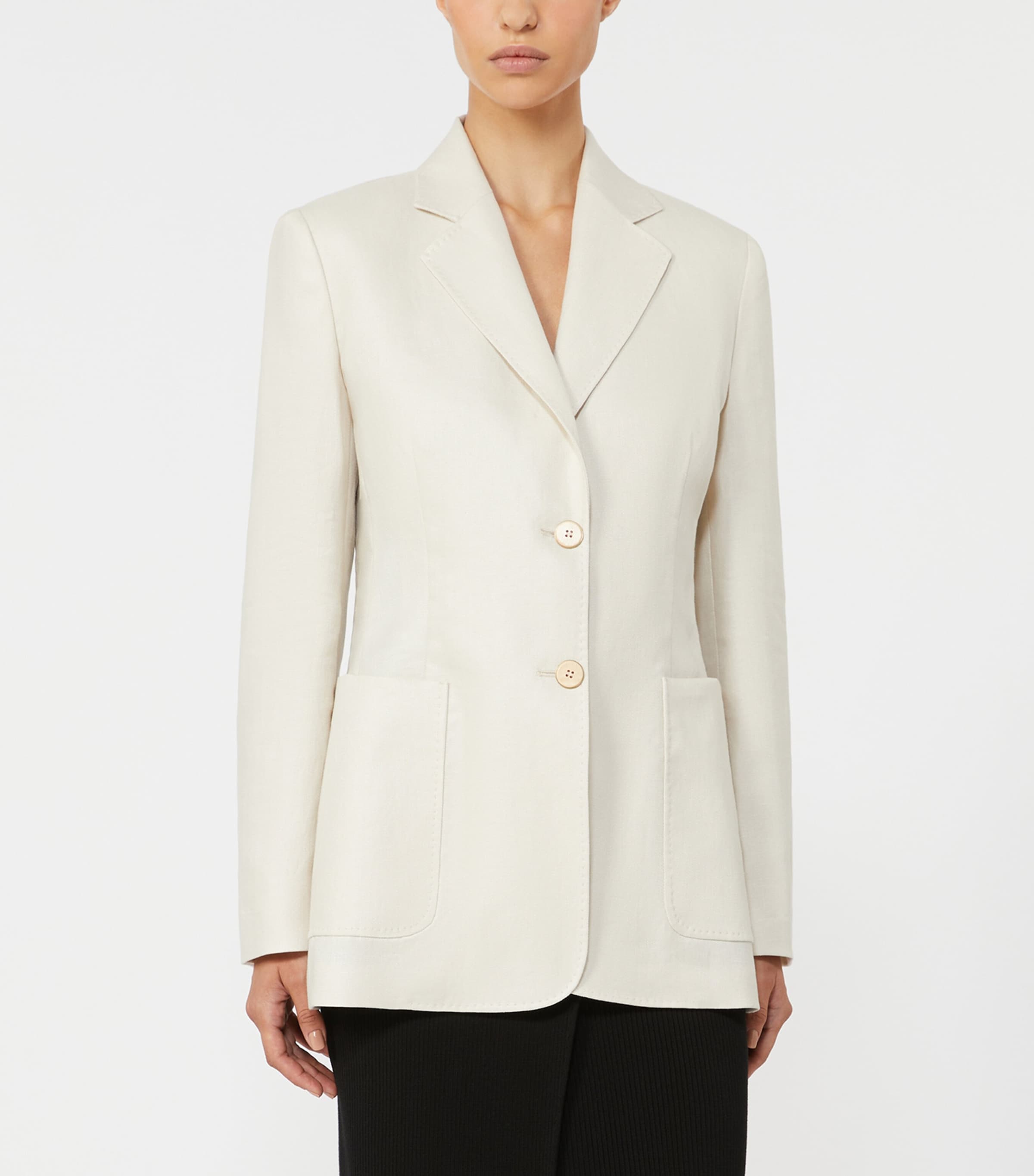 Max Mara Womens Linen Blazer Beige Image 3