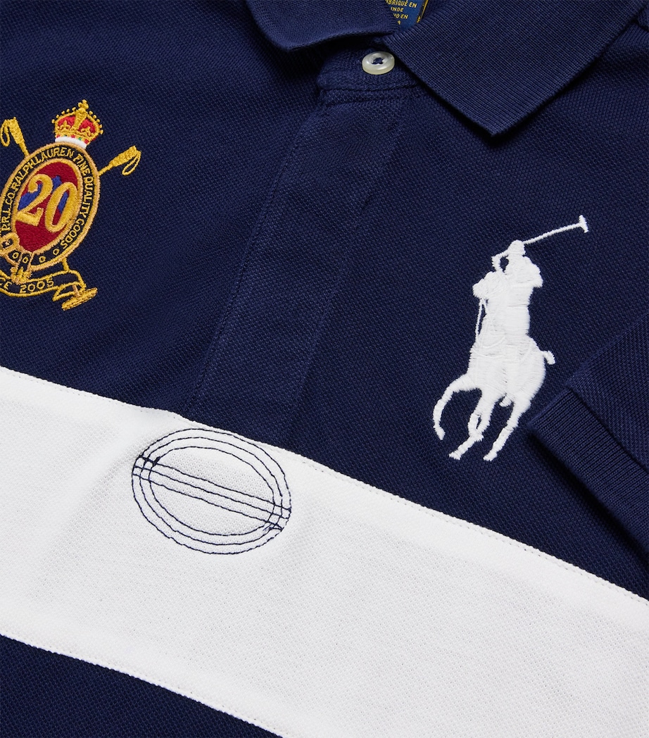 Cotton 20th Anniversary Polo Shirt (2-7 Years) NAVY/WHT P Image 3