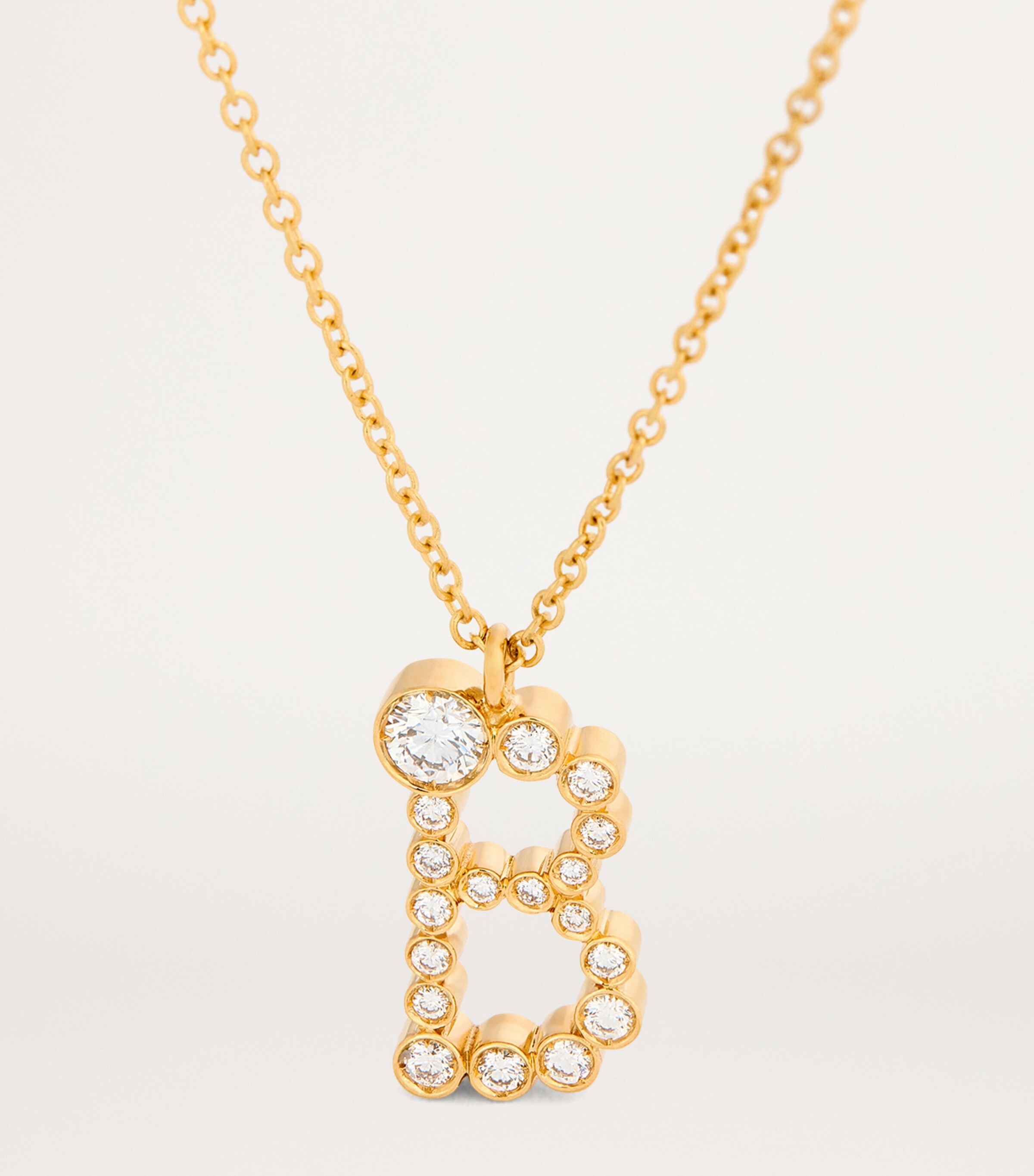 Sophie Bille Brahe Yellow Gold and Diamond Soprano 'B' Necklace Yellow Gold Image 2