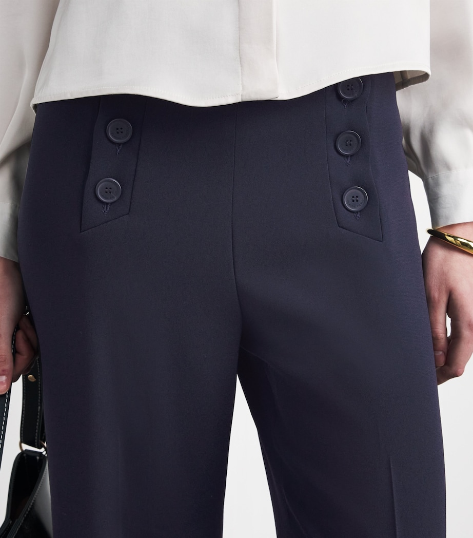 Claudie Pierlot Womens Sailor Wide-Leg Trousers Navy Image 3