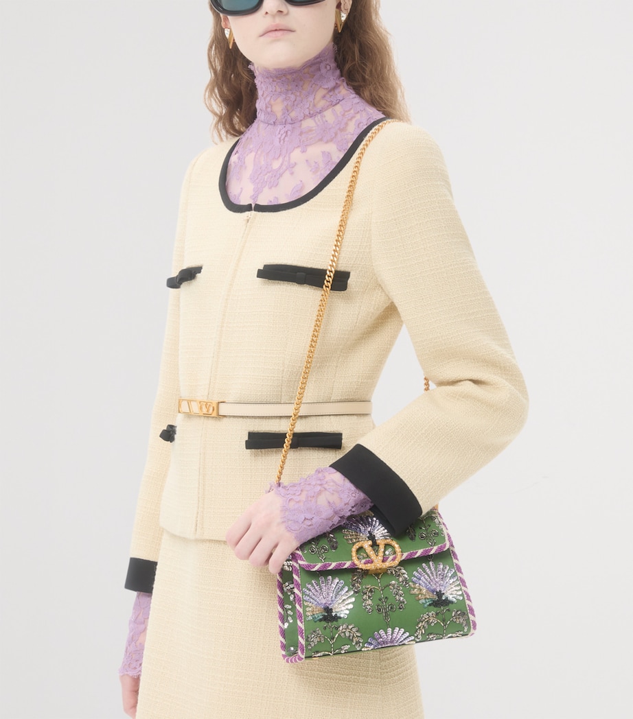 Mini Leather Embellished VSling Top-Handle Bag AAC Image 2