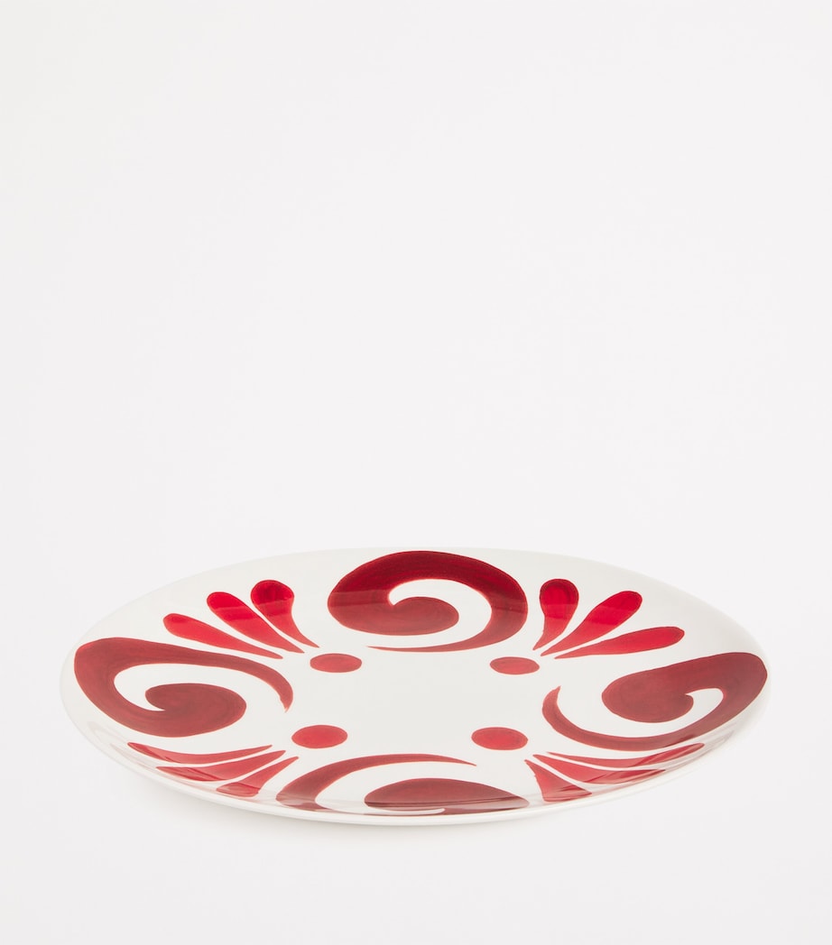 Porcelain Kallos Serving Platter (36cm) DEEP RED ON WHITE Image 2
