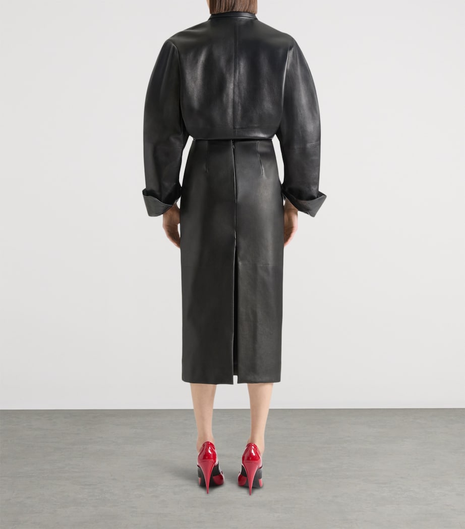 Cocoon Leather Shirt BLACK Image 3