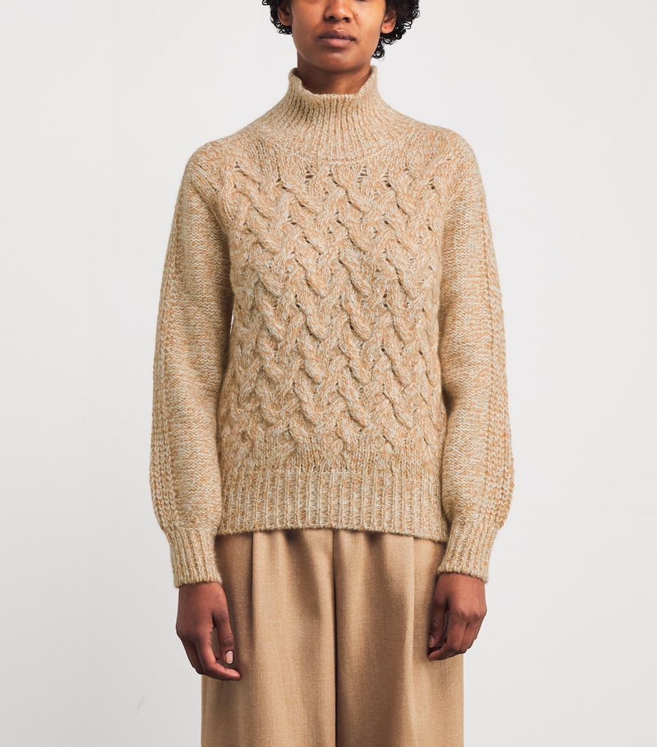 Wool-Blend Metallic Knitted Sweater VICUNA Image 3