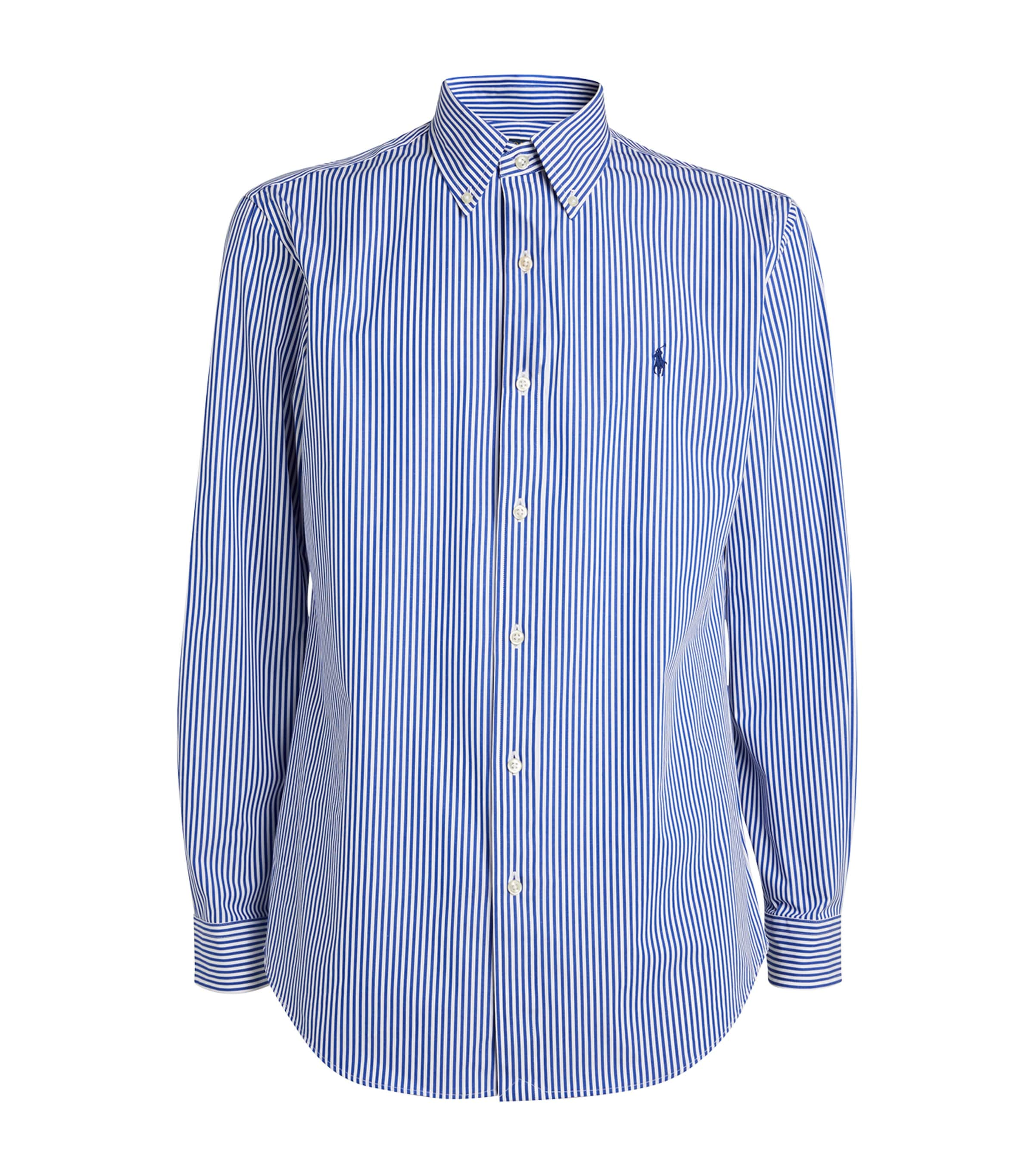 Polo Ralph Lauren Striped Custom Fit Shirt In Blue