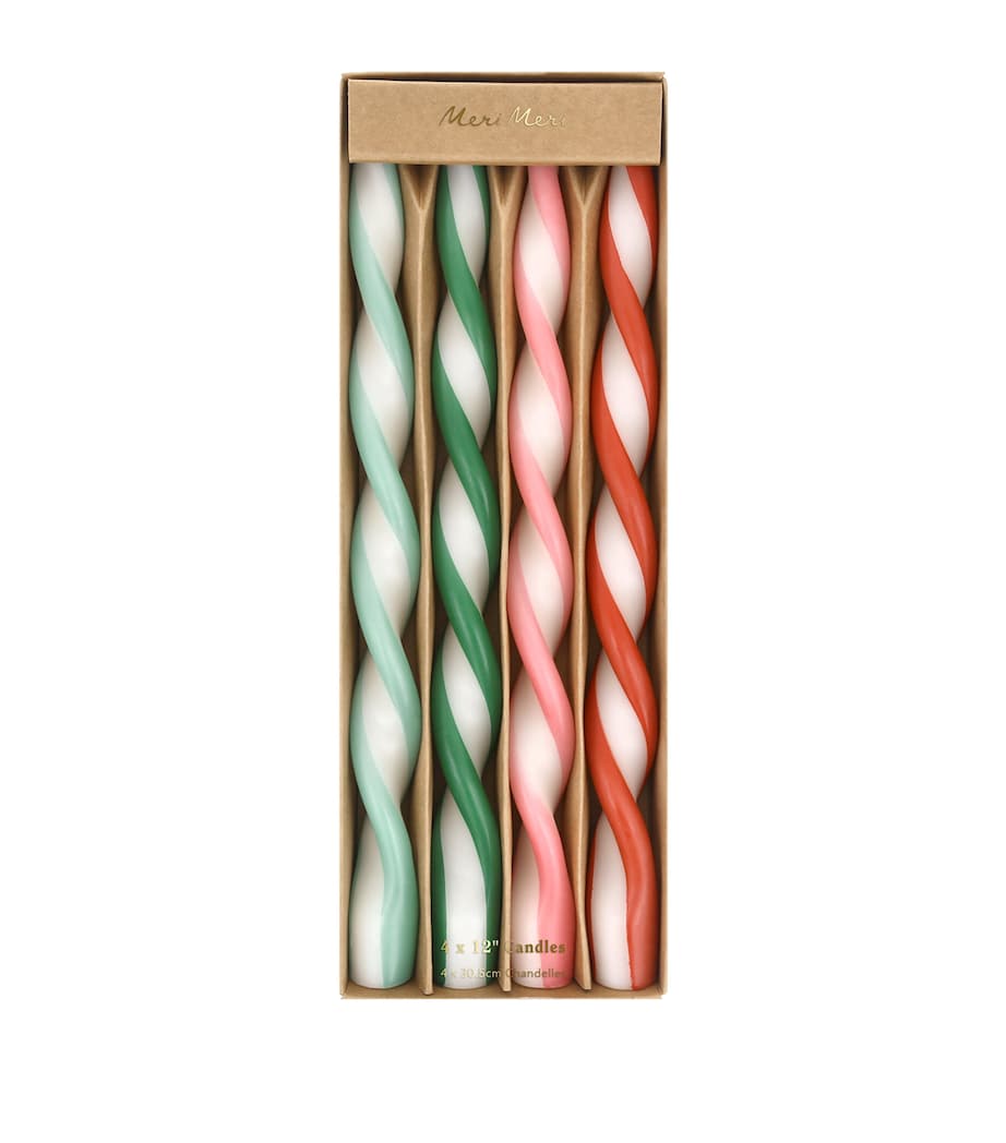 Stripe Twist Candles (Pack of 4) MULTICOLORED Image 1
