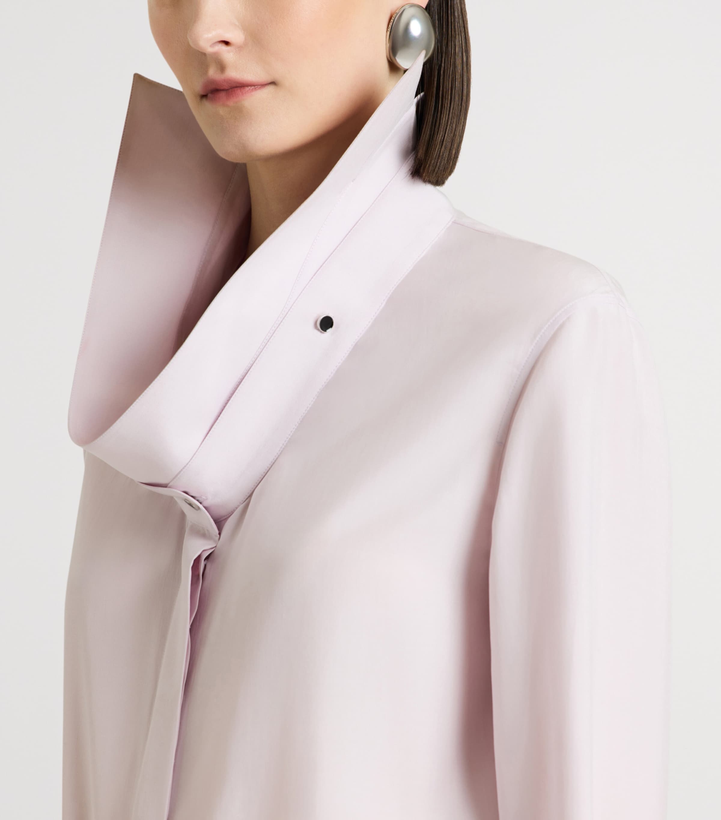 Givenchy Womens Silk Reverse-Collar Shirt Image 8