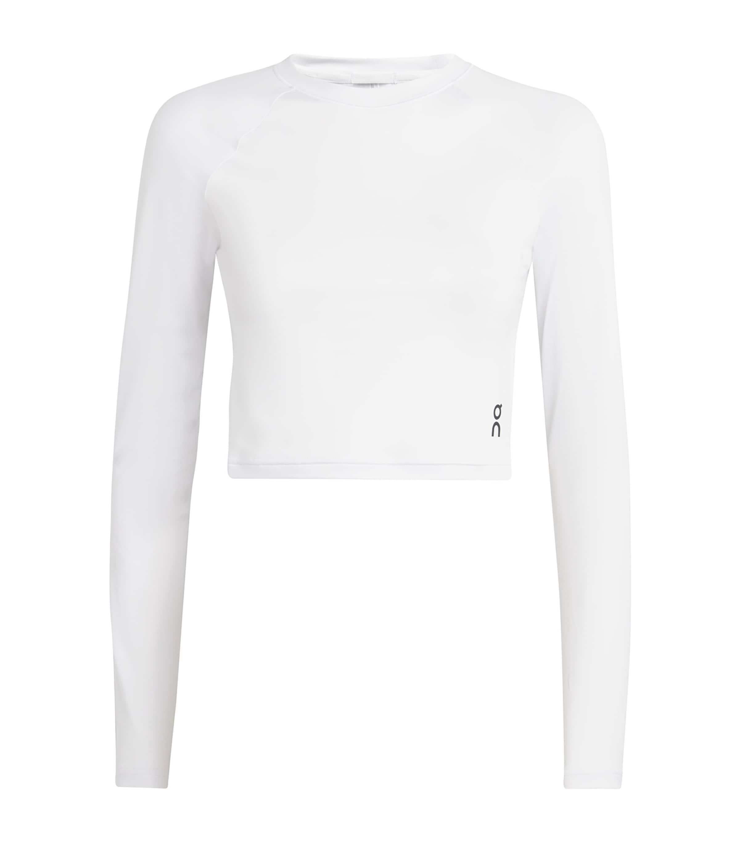 On Running Long-sleeve Studio Crop Top In White